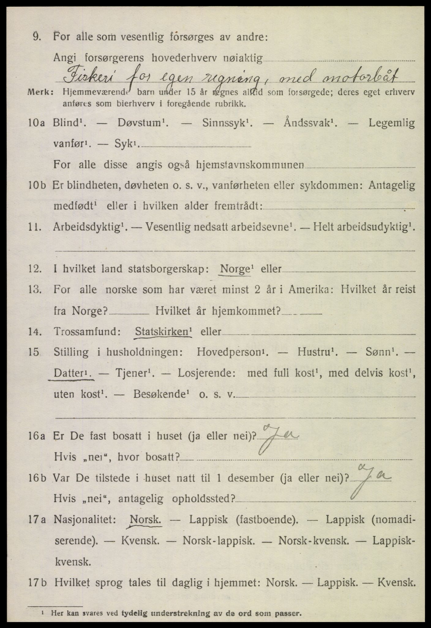 SAT, 1920 census for Vikna, 1920, p. 6312