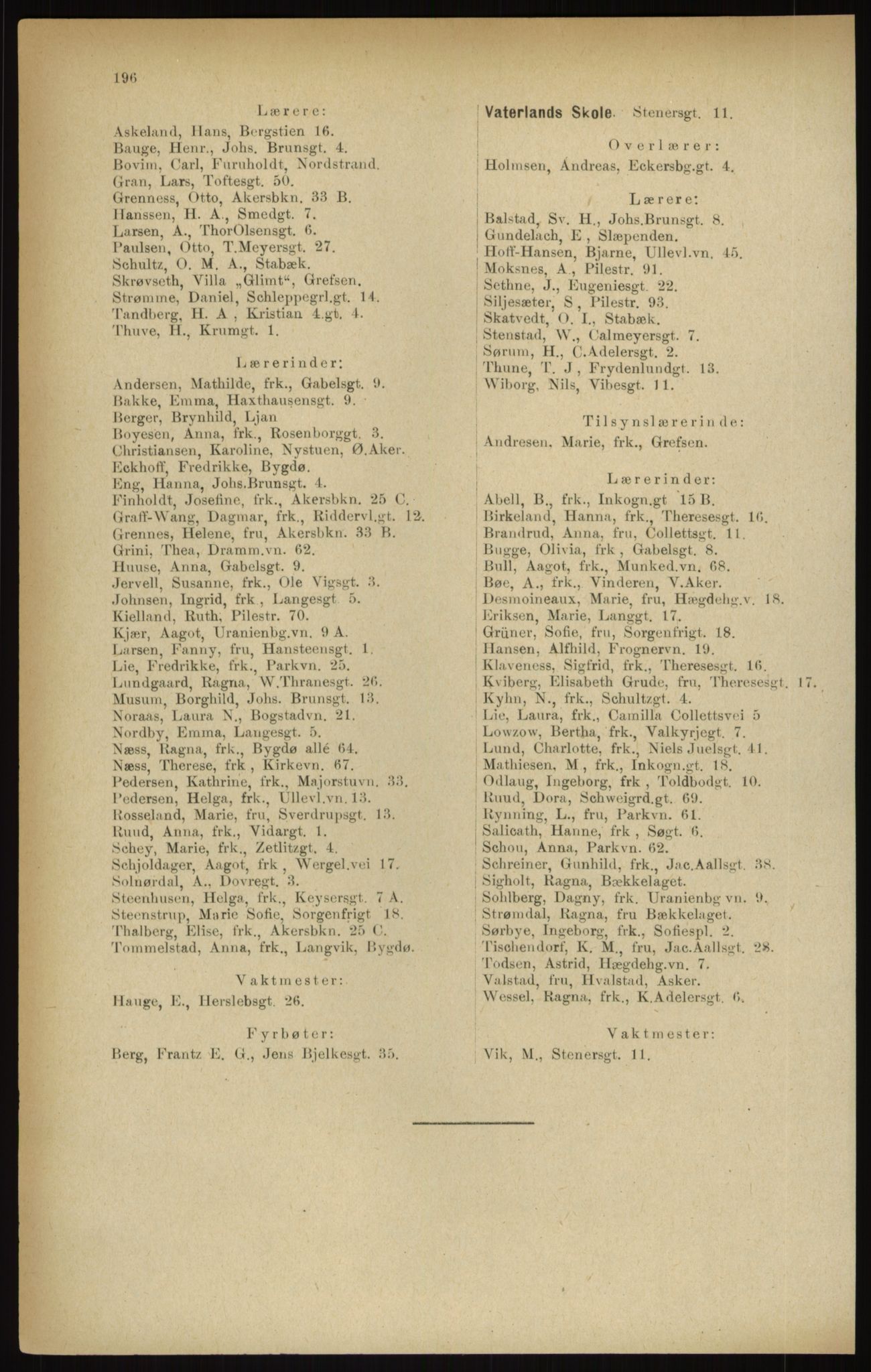 Kristiania/Oslo adressebok, PUBL/-, 1916, p. 196