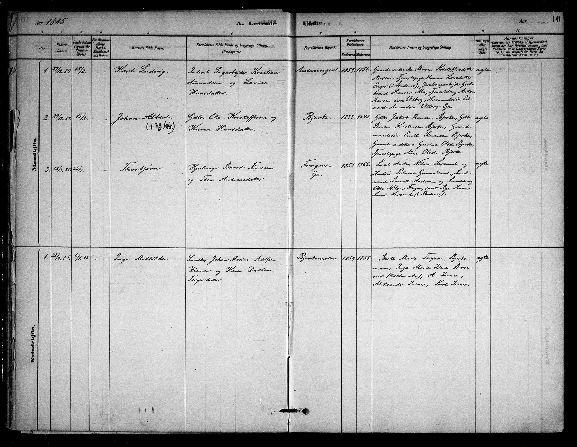 Sørum prestekontor Kirkebøker, SAO/A-10303/F/Fb/L0001: Parish register (official) no. II 1, 1878-1915, p. 16