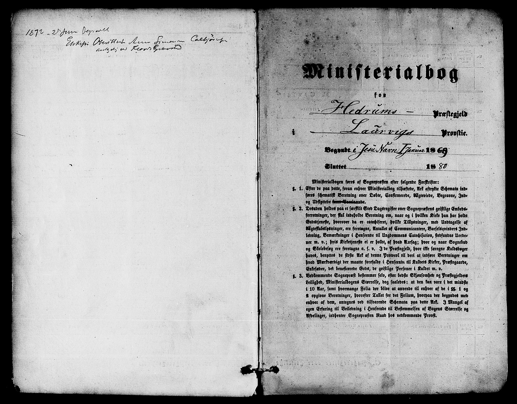 Hedrum kirkebøker, SAKO/A-344/F/Fa/L0008: Parish register (official) no. I 8, 1869-1880