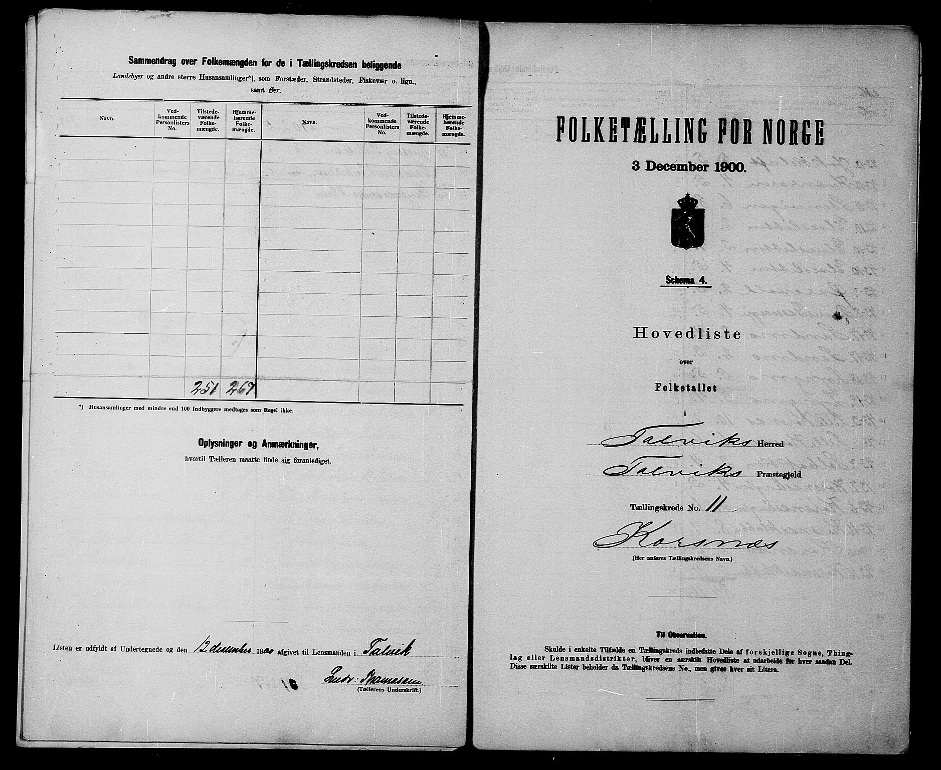 SATØ, 1900 census for Talvik, 1900, p. 24