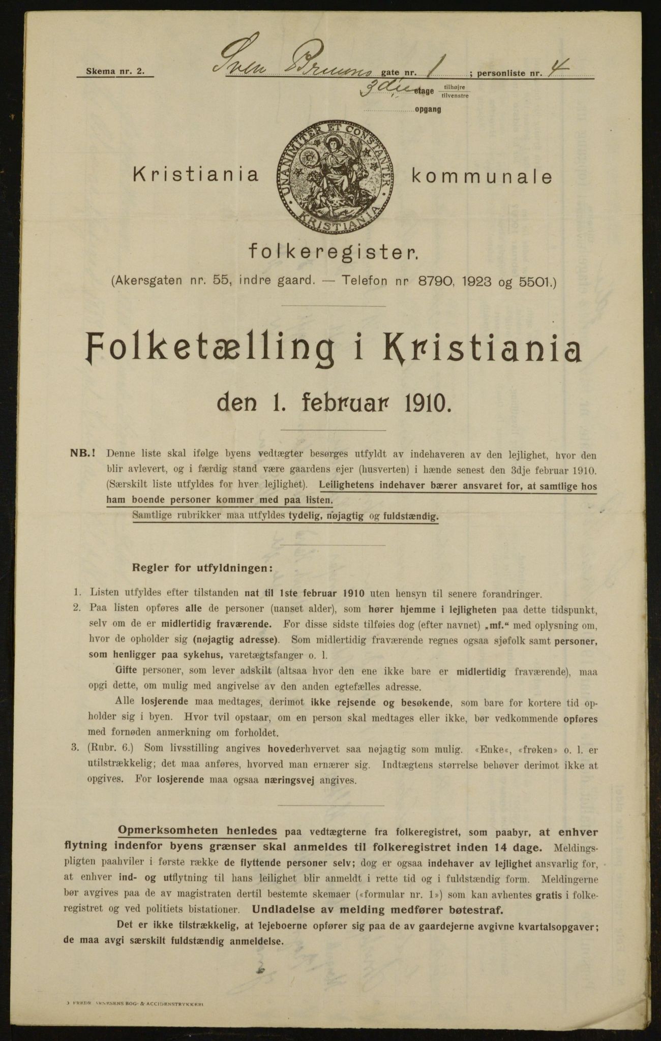 OBA, Municipal Census 1910 for Kristiania, 1910, p. 99394