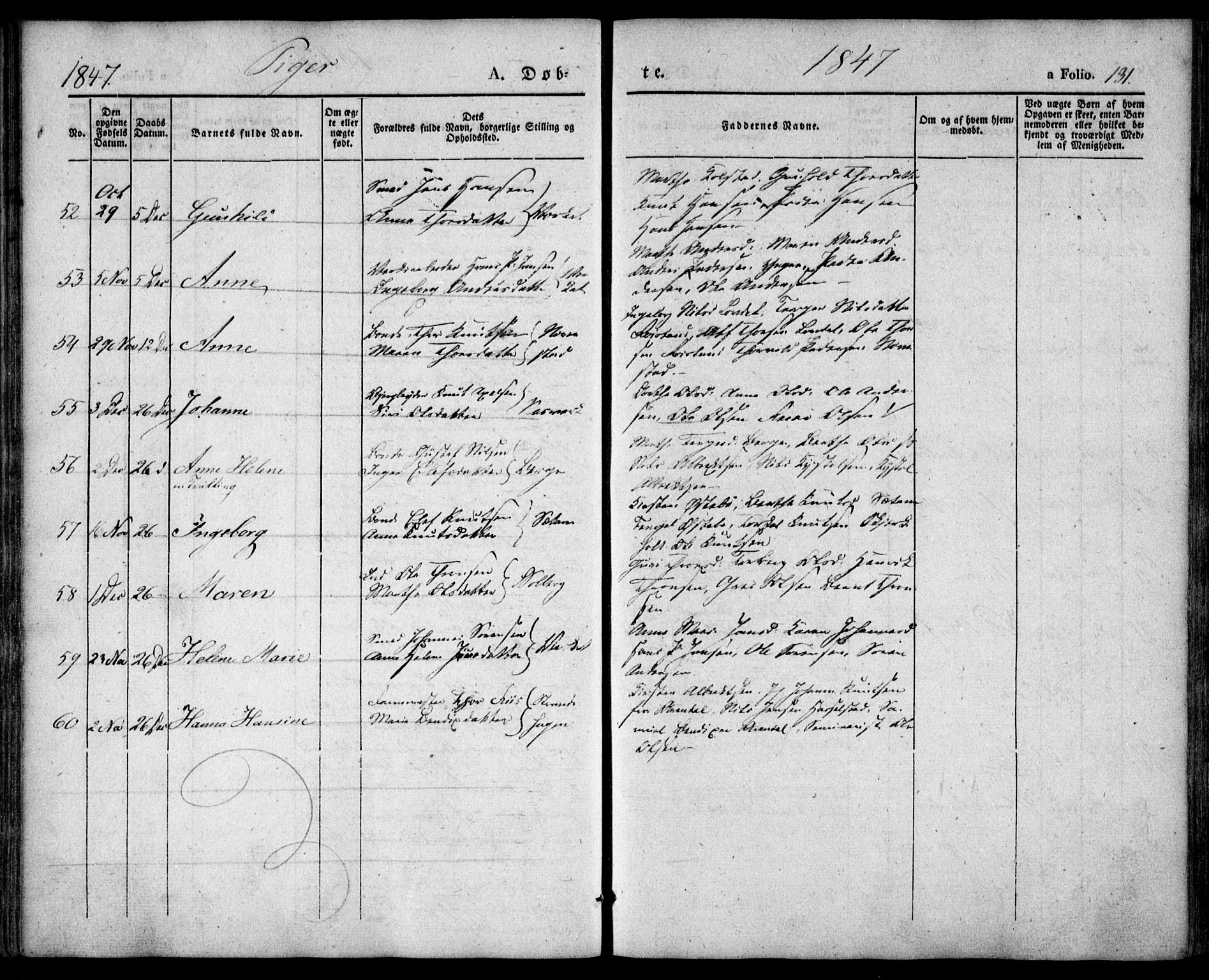 Holt sokneprestkontor, AV/SAK-1111-0021/F/Fa/L0007: Parish register (official) no. A 7, 1836-1848, p. 131