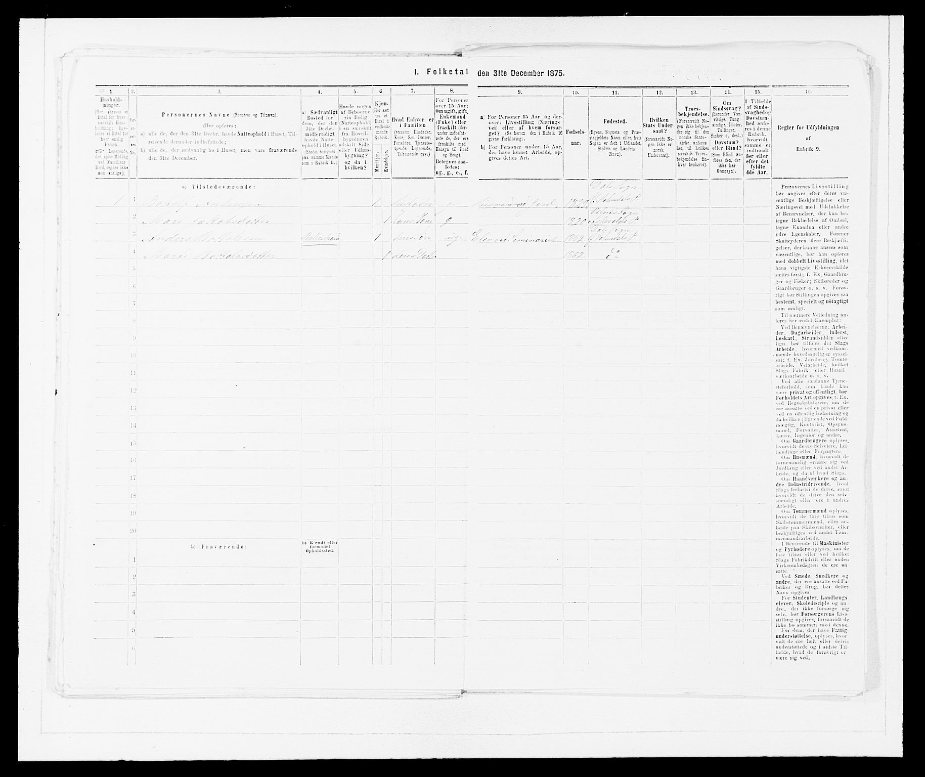 SAB, 1875 census for 1429P Ytre Holmedal, 1875, p. 942