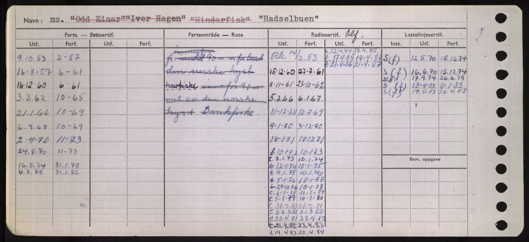 Sjøfartsdirektoratet med forløpere, Skipsmålingen, RA/S-1627/H/Hd/L0014: Fartøy, H-Havl, p. 52