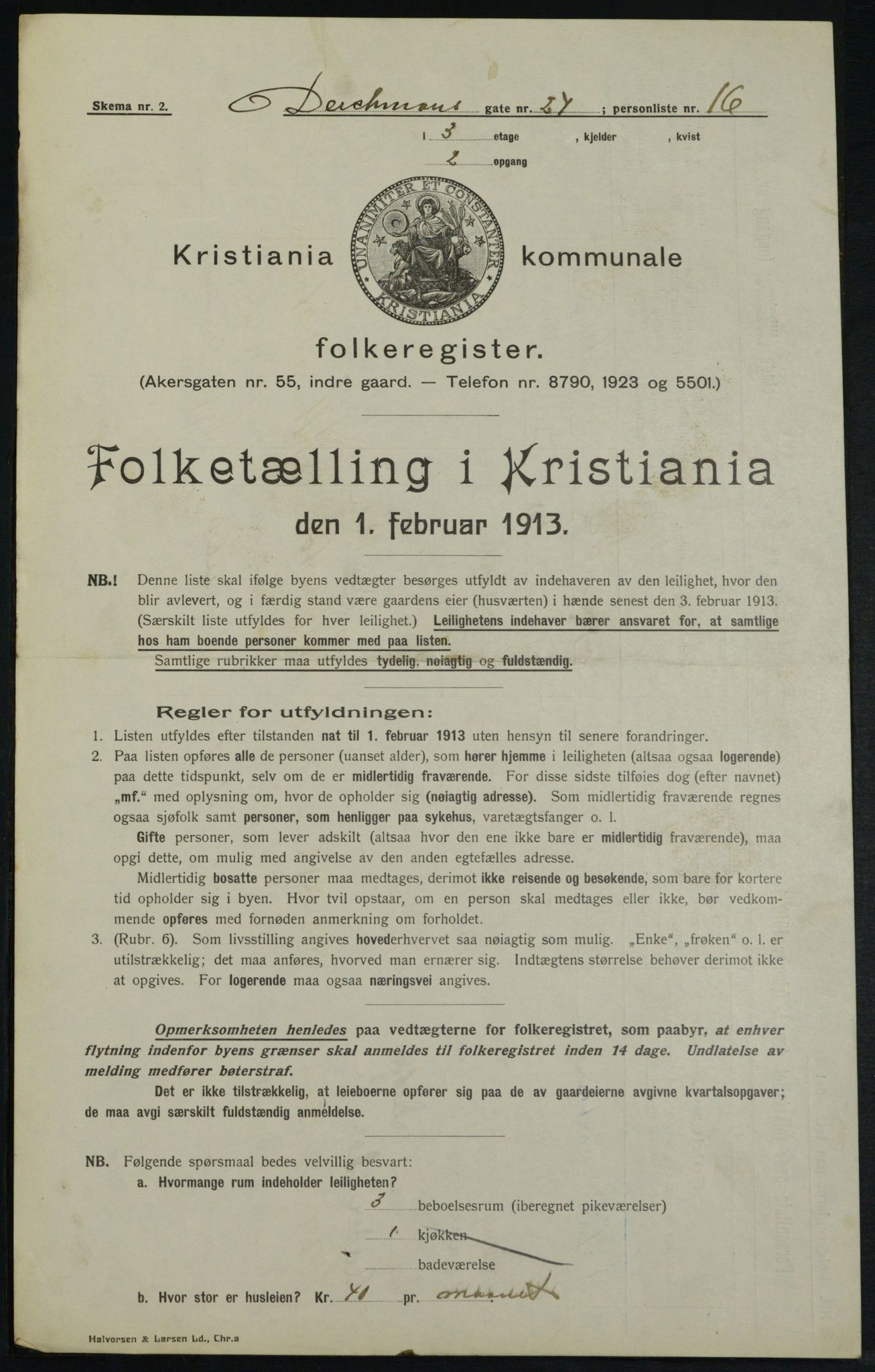 OBA, Municipal Census 1913 for Kristiania, 1913, p. 15875