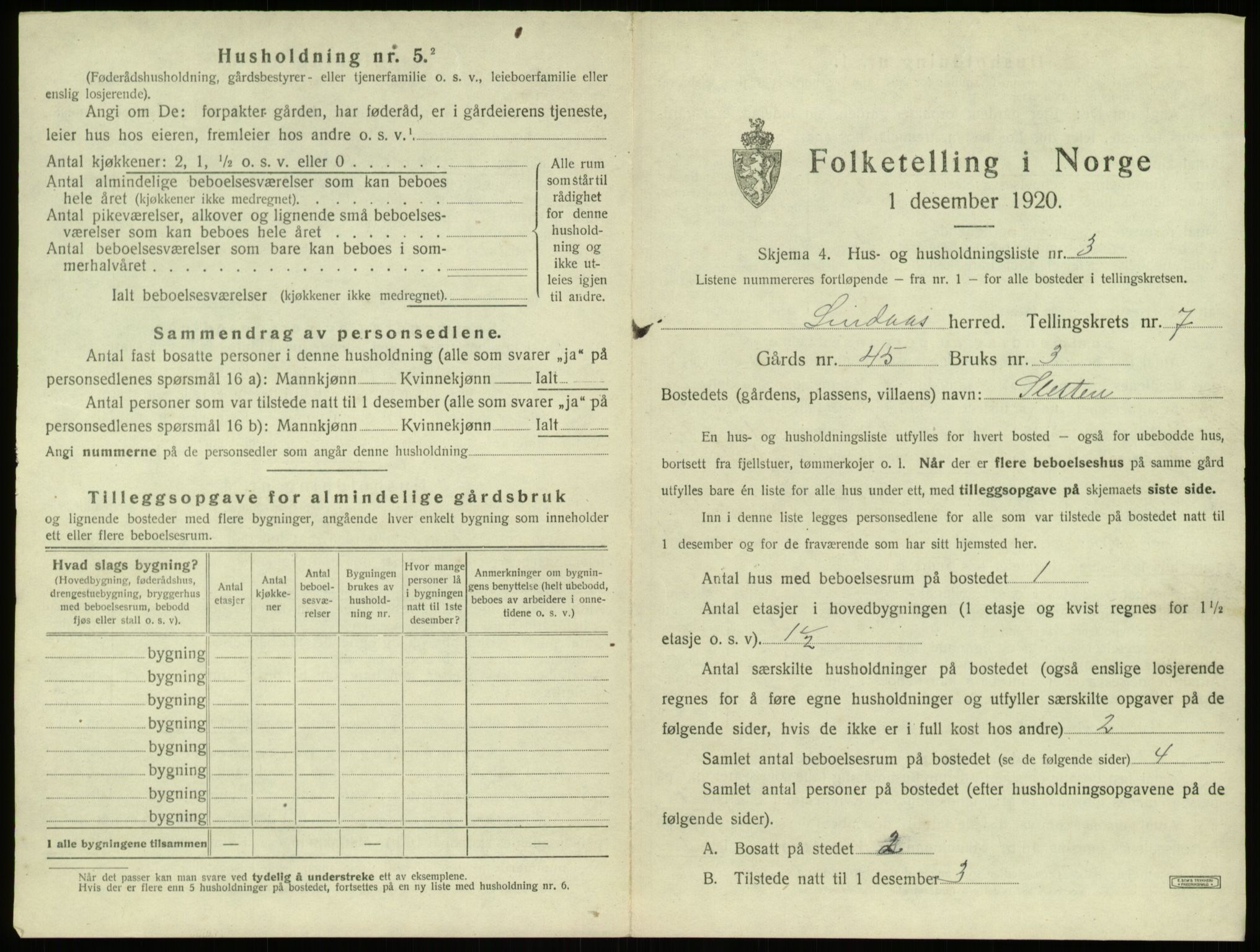 SAB, 1920 census for Lindås, 1920, p. 473