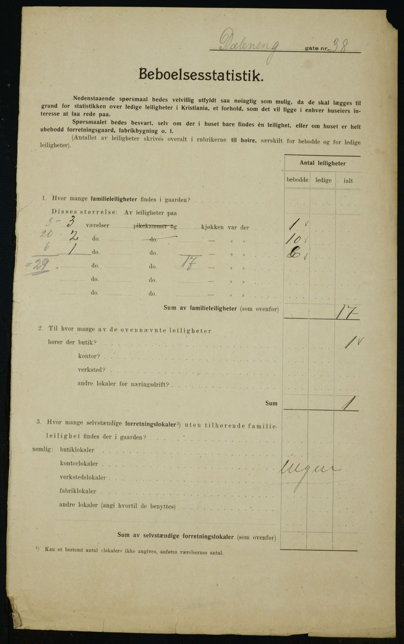 OBA, Municipal Census 1910 for Kristiania, 1910, p. 16936