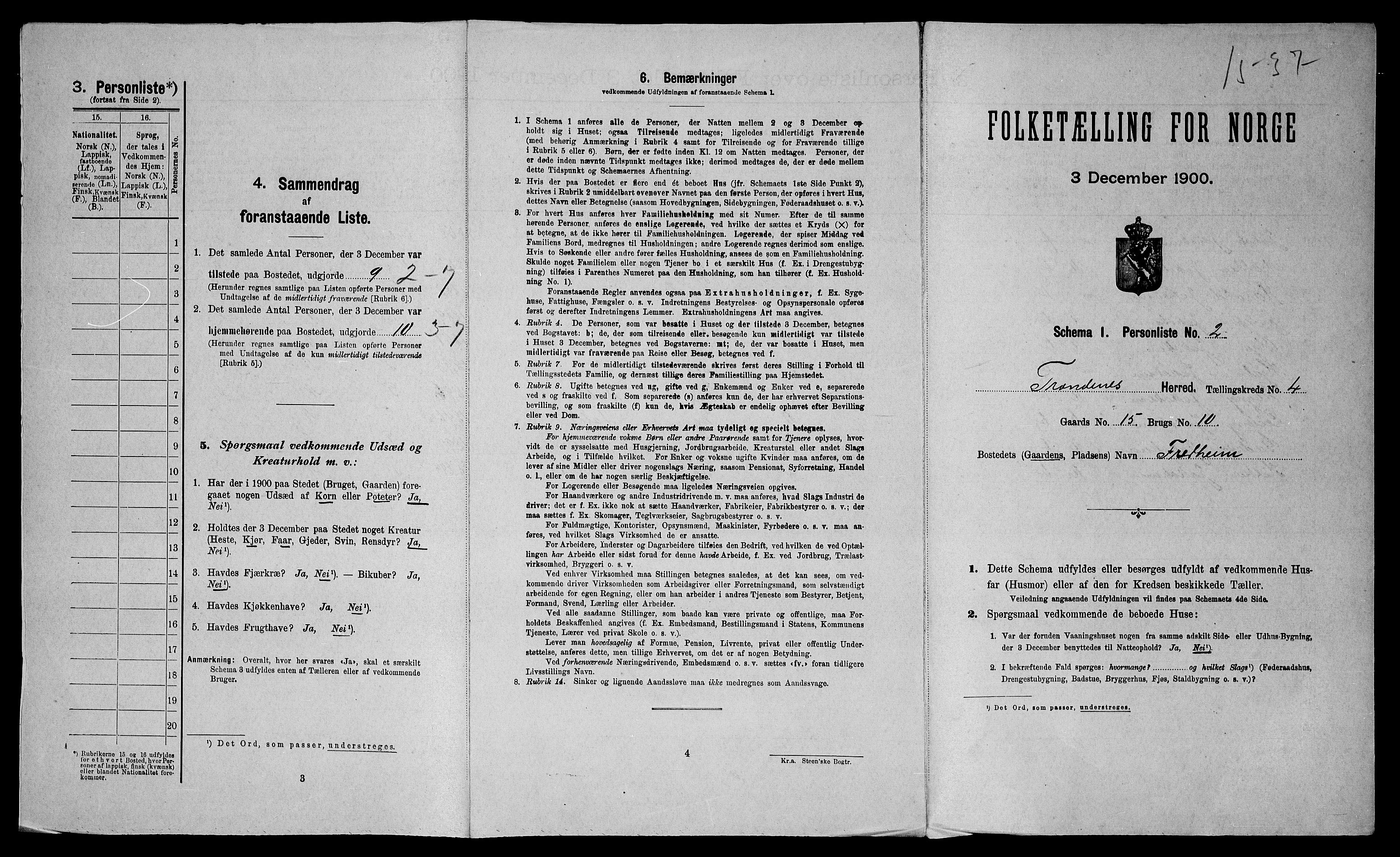 SATØ, 1900 census for Trondenes, 1900, p. 420