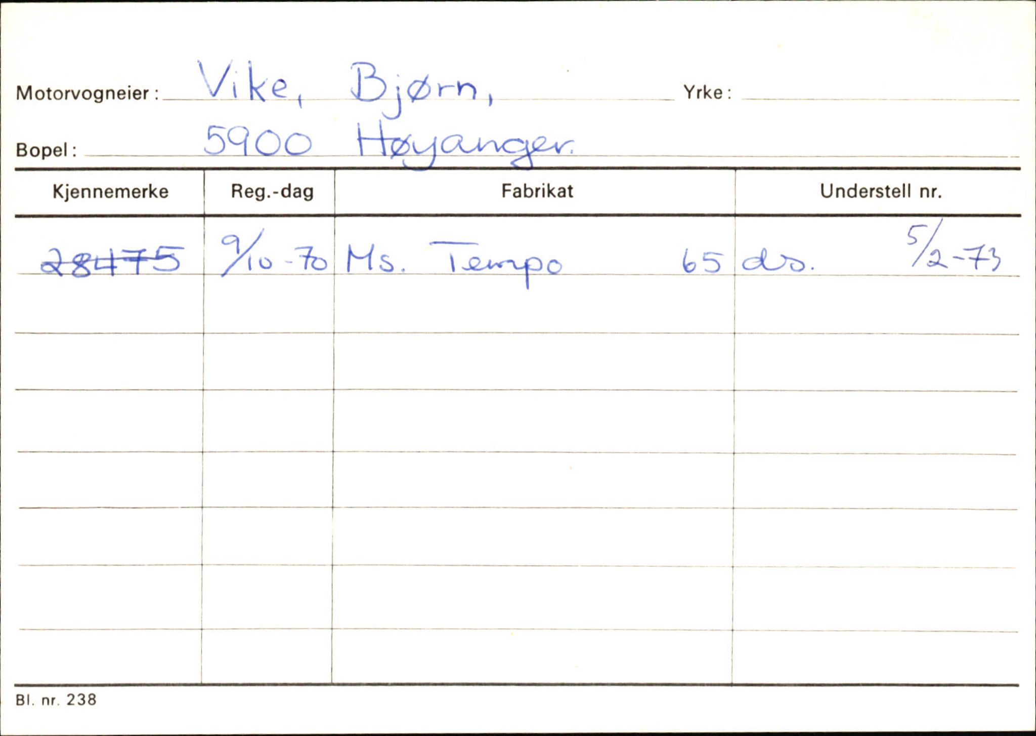 Statens vegvesen, Sogn og Fjordane vegkontor, AV/SAB-A-5301/4/F/L0131: Eigarregister Høyanger P-Å. Stryn S-Å, 1945-1975, p. 831