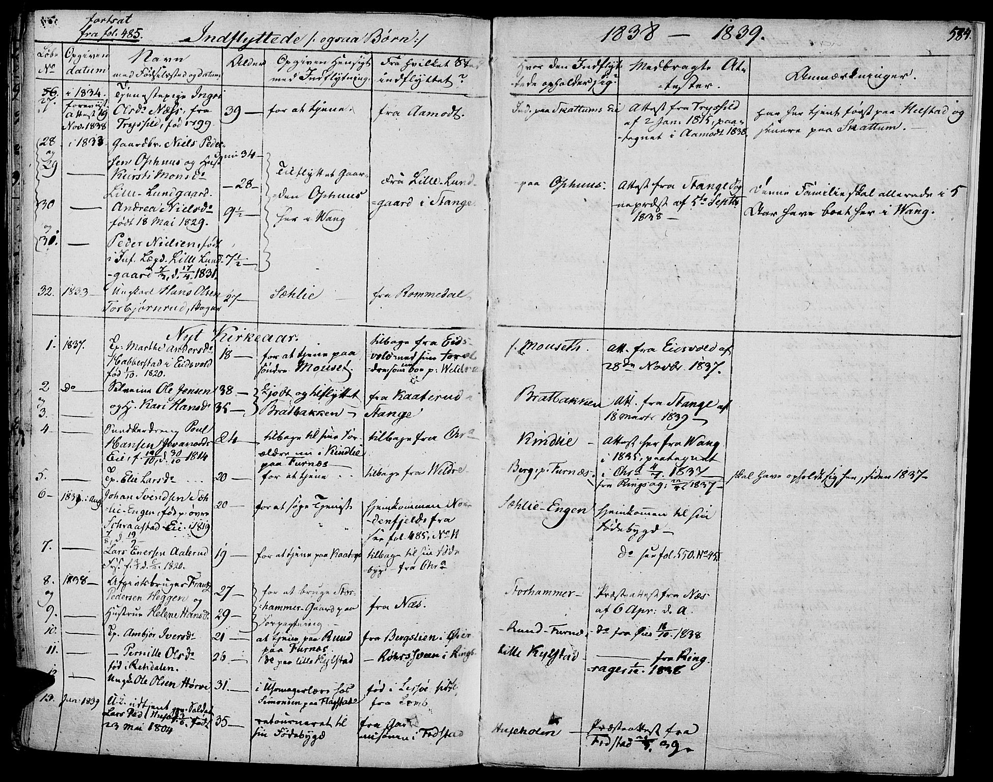 Vang prestekontor, Hedmark, SAH/PREST-008/H/Ha/Haa/L0009: Parish register (official) no. 9, 1826-1841, p. 584