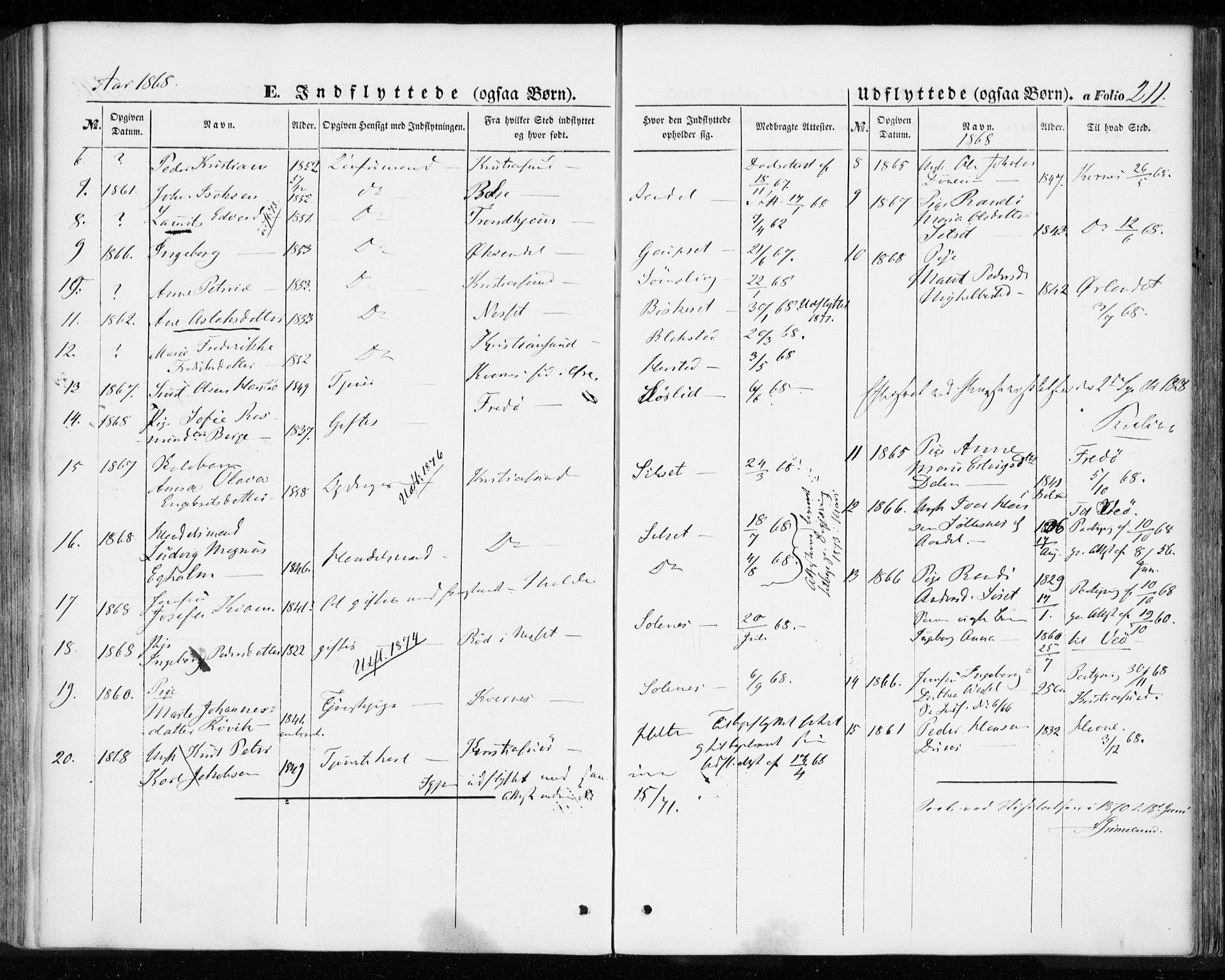 Ministerialprotokoller, klokkerbøker og fødselsregistre - Møre og Romsdal, AV/SAT-A-1454/584/L0965: Parish register (official) no. 584A05, 1857-1868, p. 211