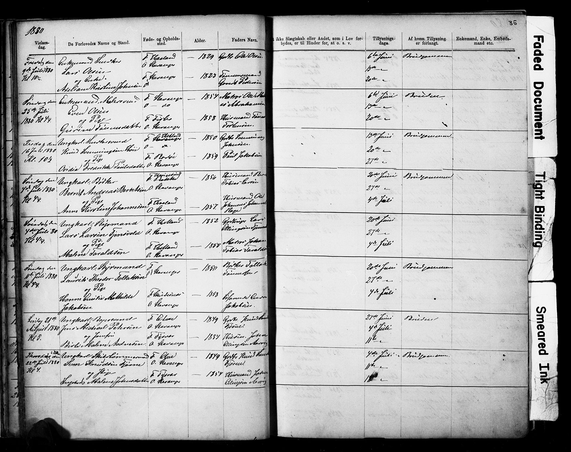 Domkirken sokneprestkontor, AV/SAST-A-101812/001/30/30BB/L0014: Parish register (copy) no. B 14, 1875-1902, p. 35