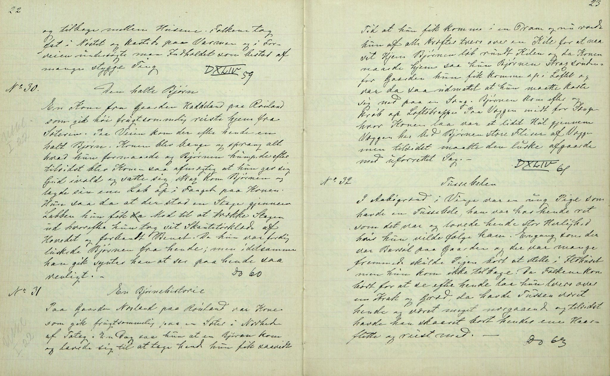 Rikard Berge, TEMU/TGM-A-1003/F/L0007/0009: 251-299 / 259 Bø i Telemarken III. Samlet af Halvor Nilsen Tvedten, 1894-1895, p. 22-23