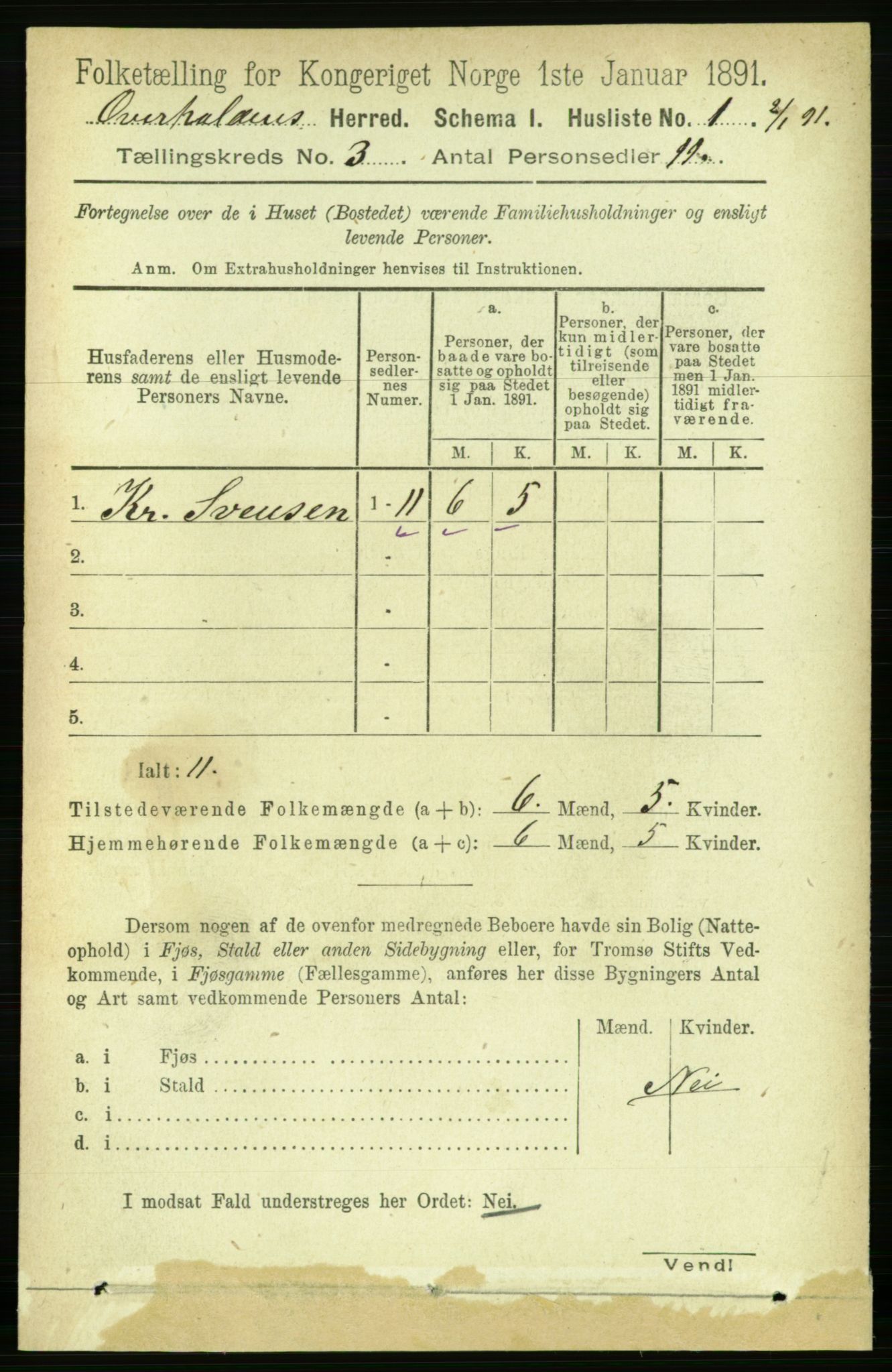 RA, 1891 census for 1744 Overhalla, 1891, p. 712