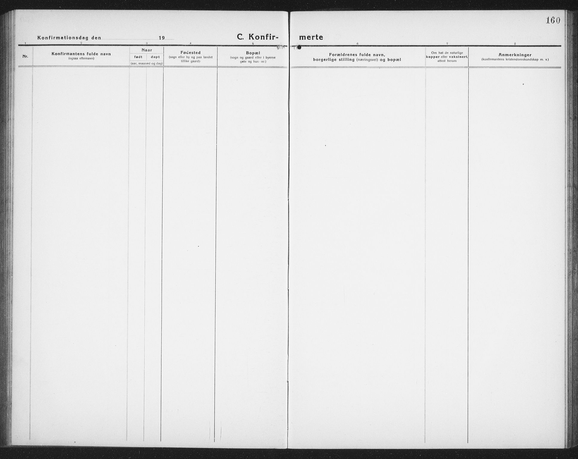 Ministerialprotokoller, klokkerbøker og fødselsregistre - Nordland, AV/SAT-A-1459/872/L1049: Parish register (copy) no. 872C05, 1920-1938, p. 160