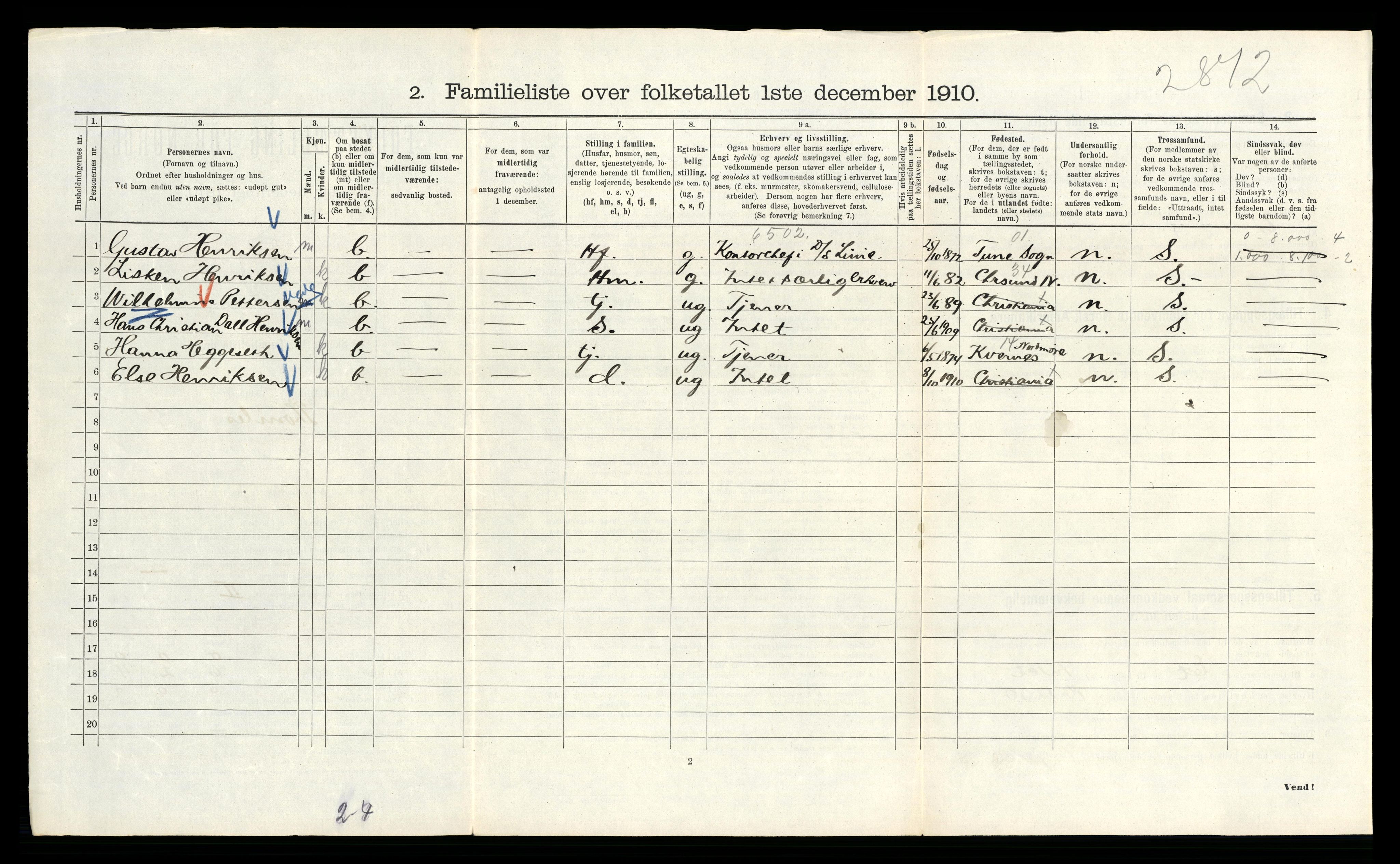 RA, 1910 census for Kristiania, 1910, p. 104956