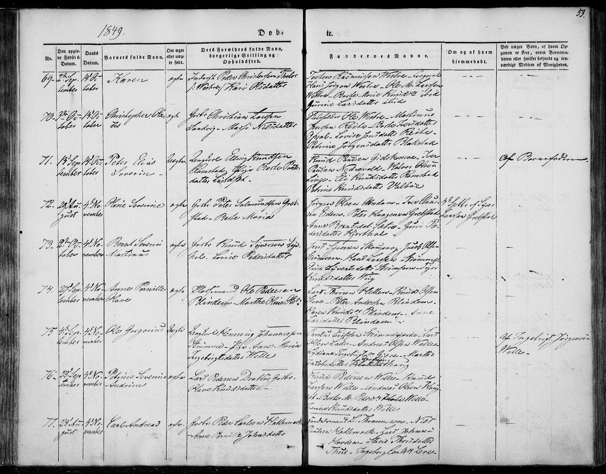 Ministerialprotokoller, klokkerbøker og fødselsregistre - Møre og Romsdal, AV/SAT-A-1454/522/L0312: Parish register (official) no. 522A07, 1843-1851, p. 53