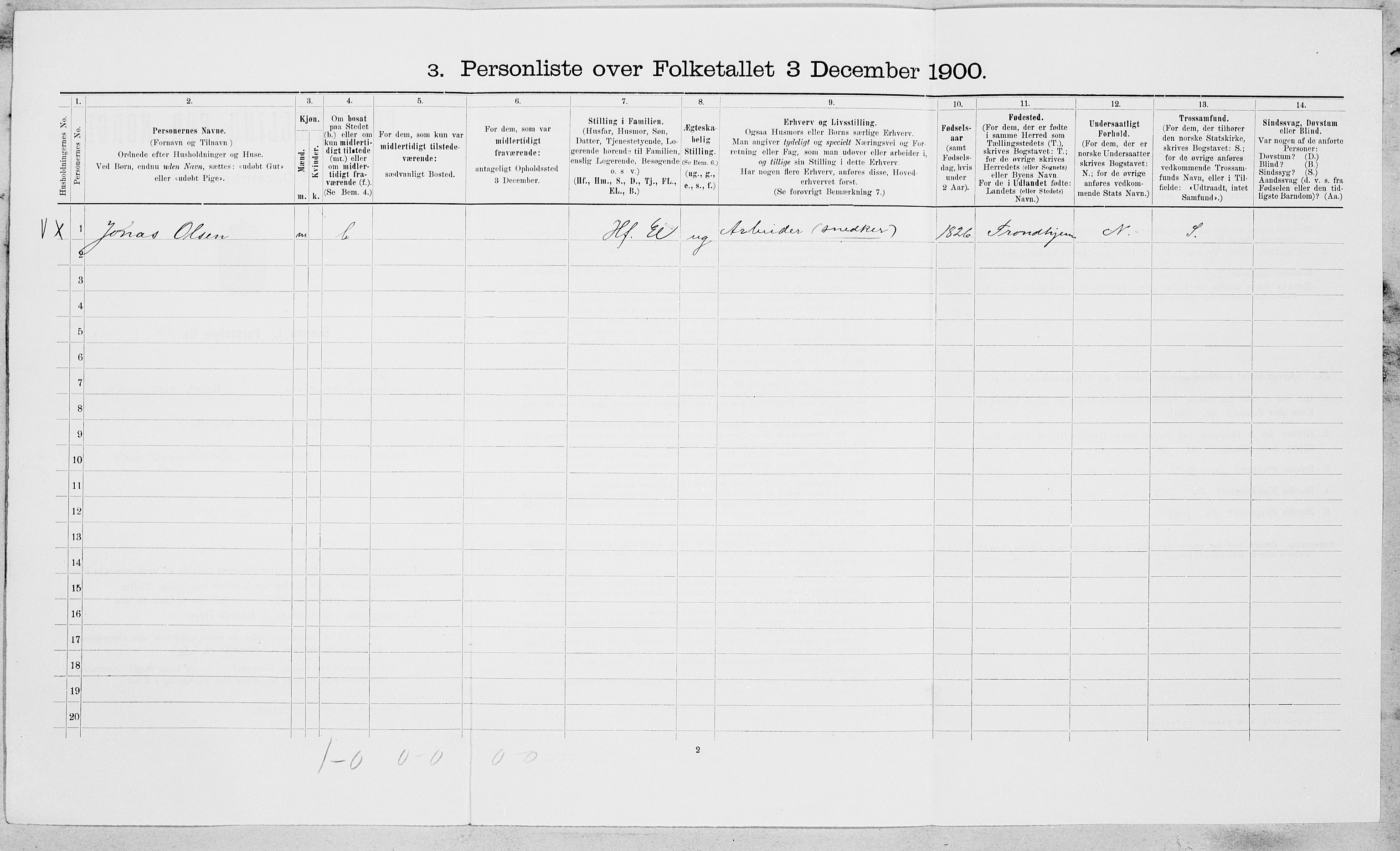 SAT, 1900 census for Leinstrand, 1900, p. 138