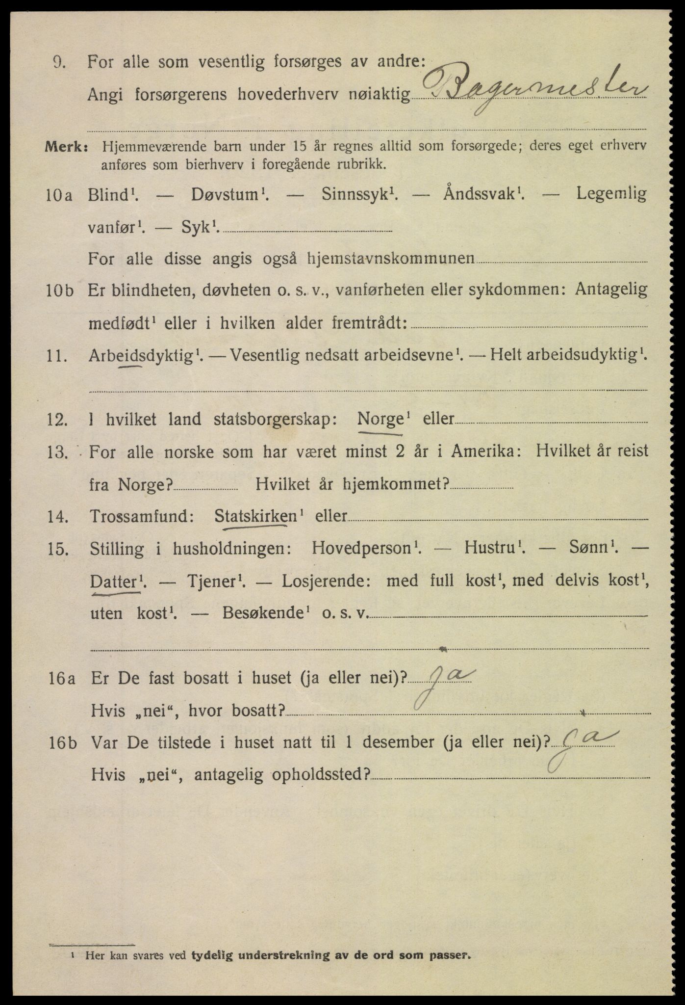 SAK, 1920 census for Tvedestrand, 1920, p. 2216