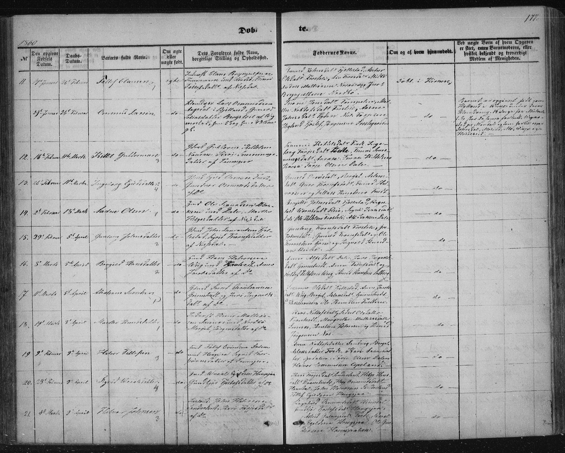 Nissedal kirkebøker, AV/SAKO-A-288/F/Fa/L0003: Parish register (official) no. I 3, 1846-1870, p. 176-177