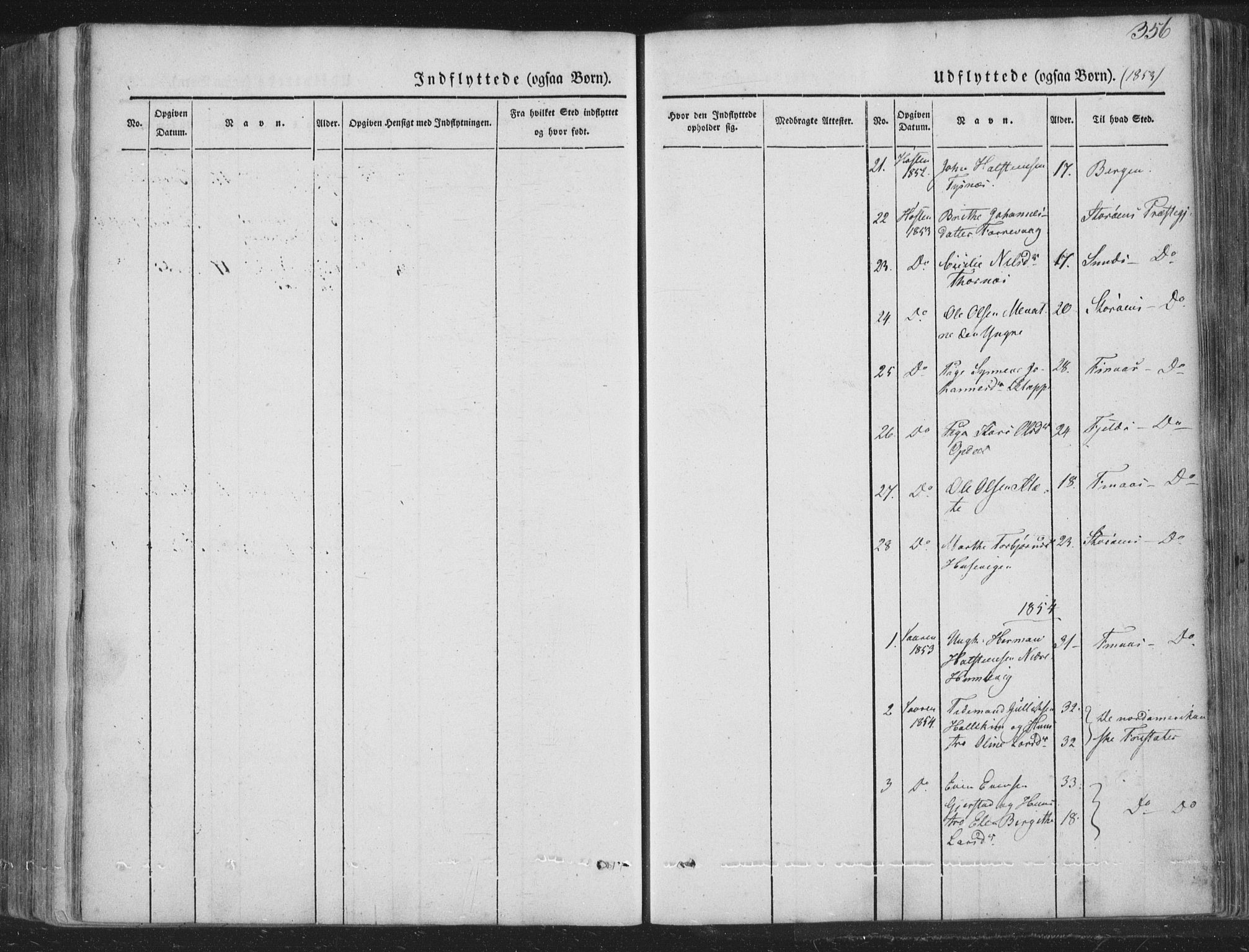 Tysnes sokneprestembete, AV/SAB-A-78601/H/Haa: Parish register (official) no. A 10, 1848-1859, p. 356