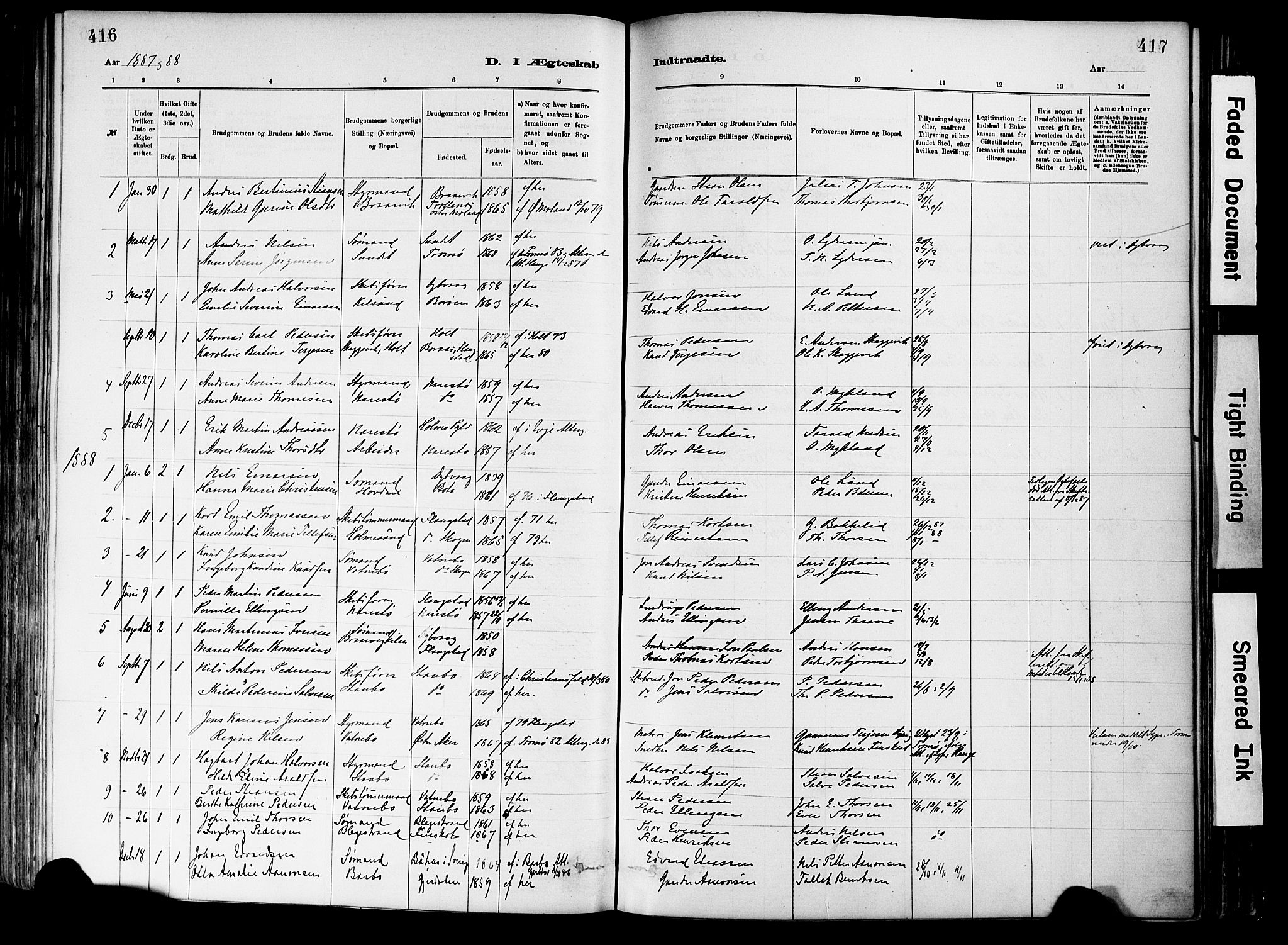 Dypvåg sokneprestkontor, SAK/1111-0007/F/Fa/Fab/L0001: Parish register (official) no. A 1, 1885-1912, p. 416-417
