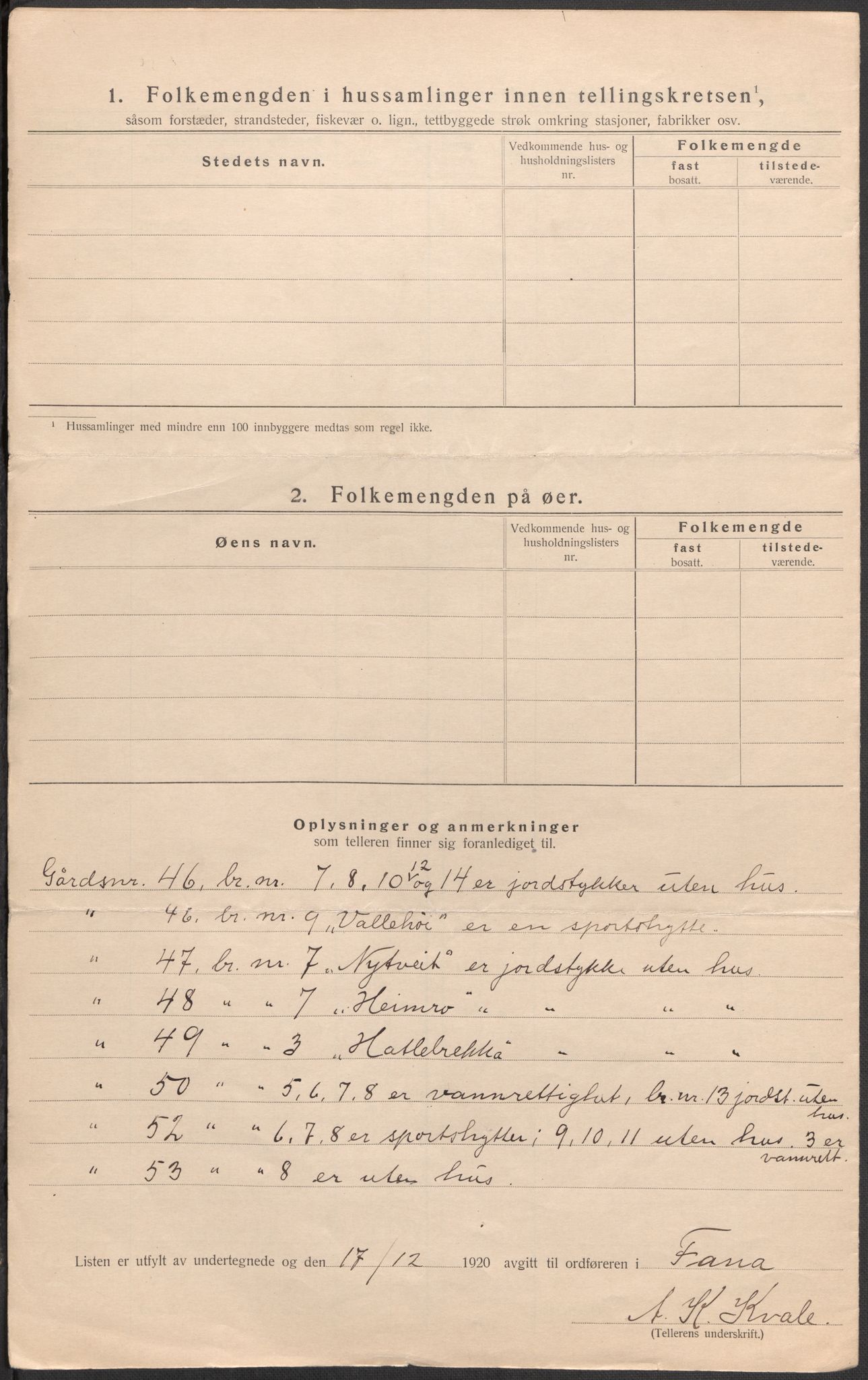 SAB, 1920 census for Fana, 1920, p. 18