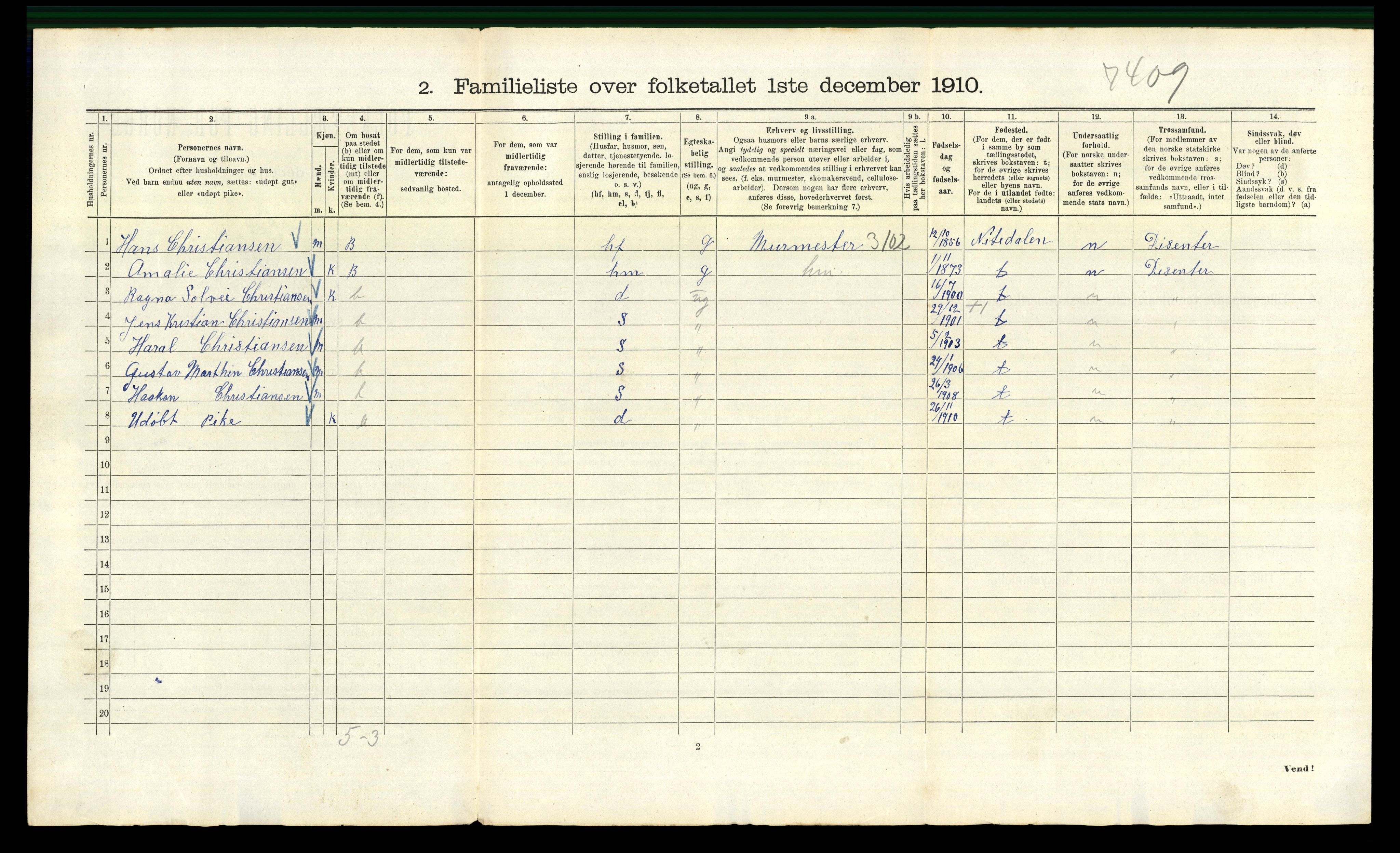 RA, 1910 census for Kristiania, 1910, p. 16014