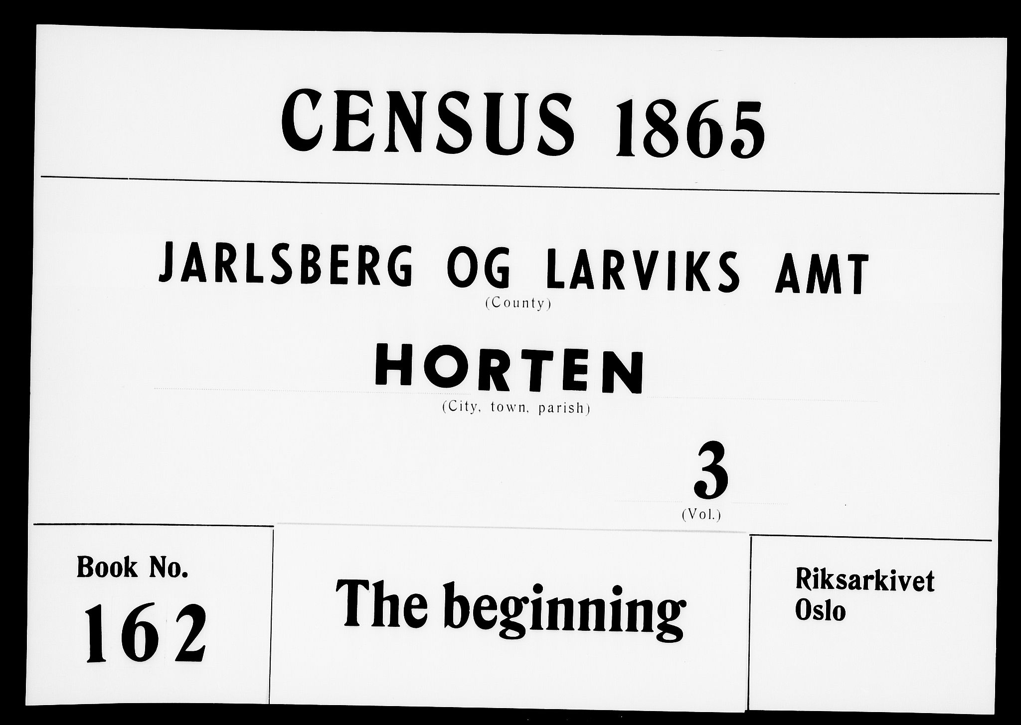 RA, 1865 census for Horten, 1865, p. 838