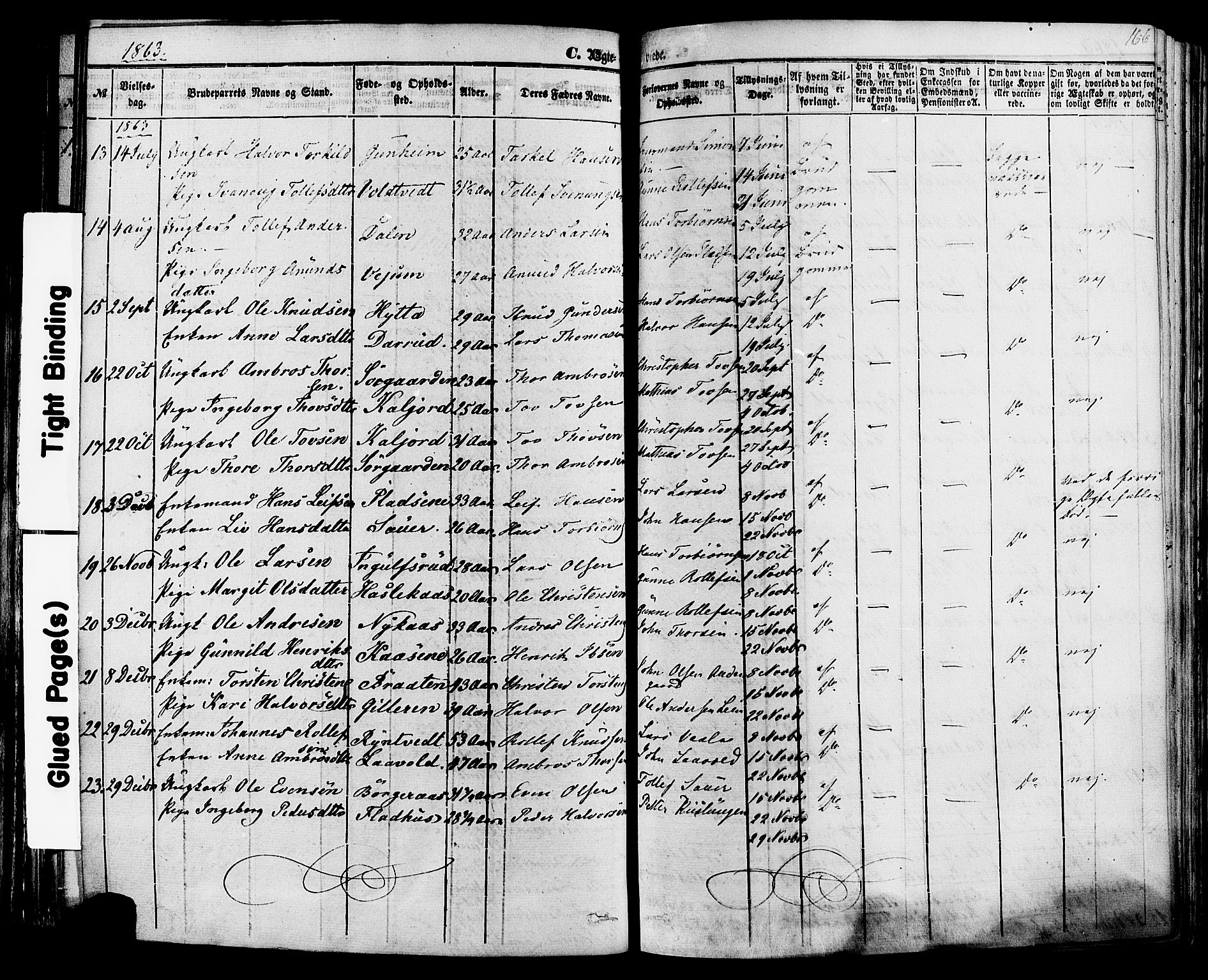 Sauherad kirkebøker, SAKO/A-298/F/Fa/L0007: Parish register (official) no. I 7, 1851-1873, p. 166