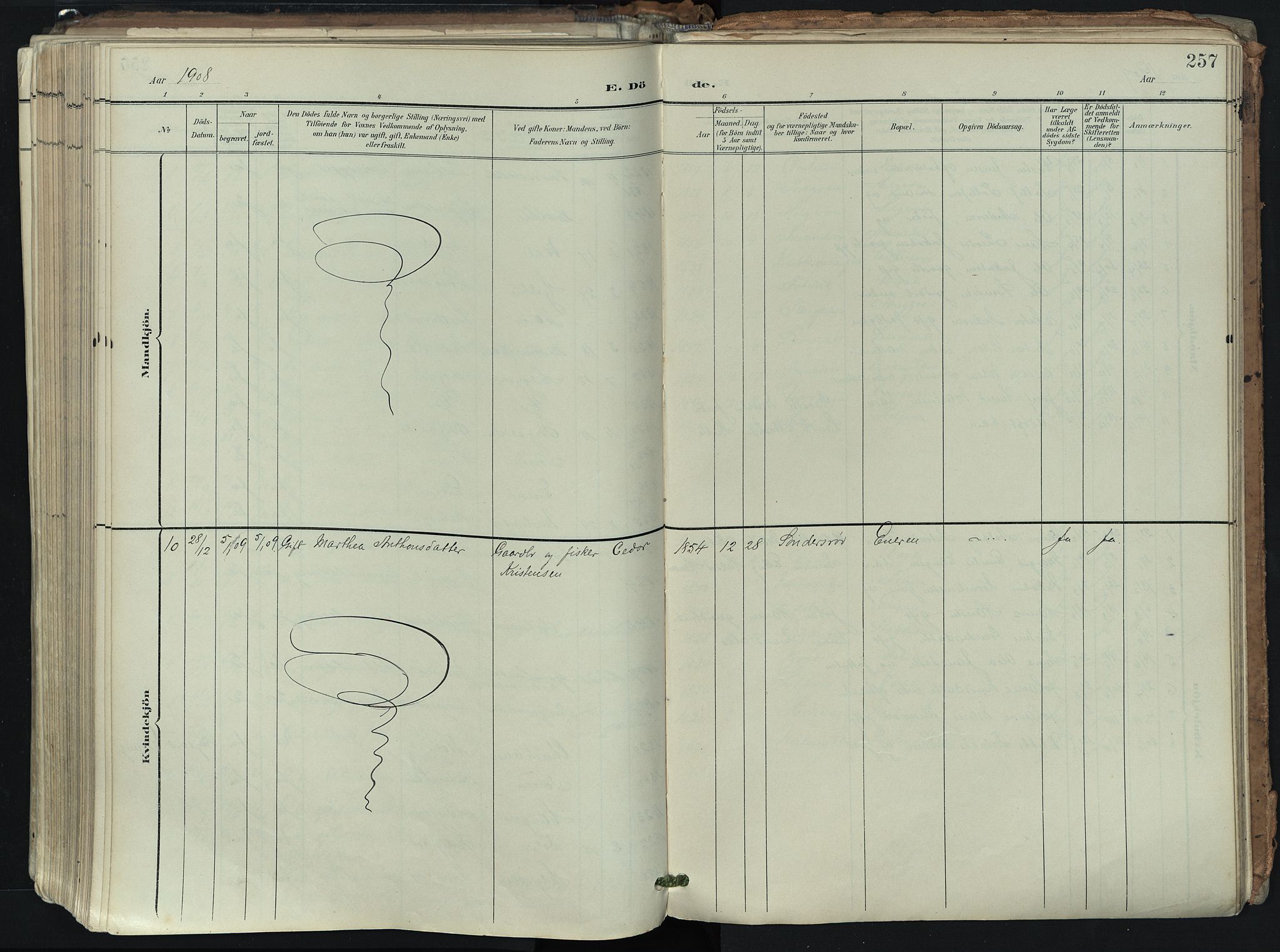 Brunlanes kirkebøker, AV/SAKO-A-342/F/Fb/L0003: Parish register (official) no. II 3, 1900-1922, p. 257