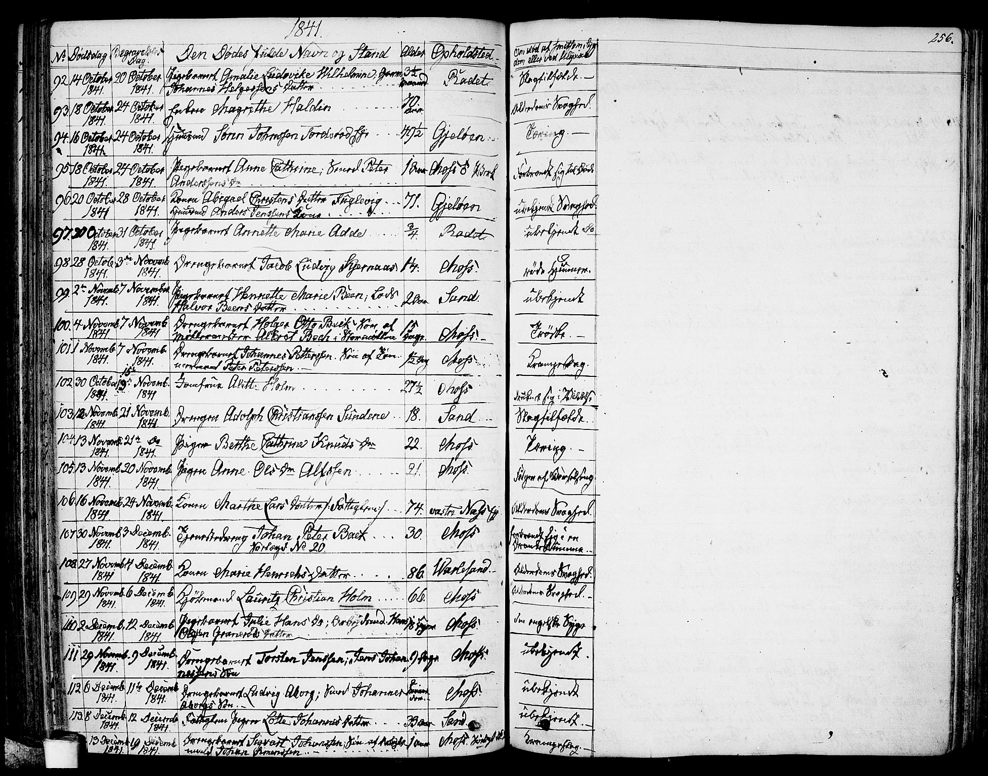 Moss prestekontor Kirkebøker, AV/SAO-A-2003/G/Ga/L0001: Parish register (copy) no. I 1, 1835-1851, p. 256