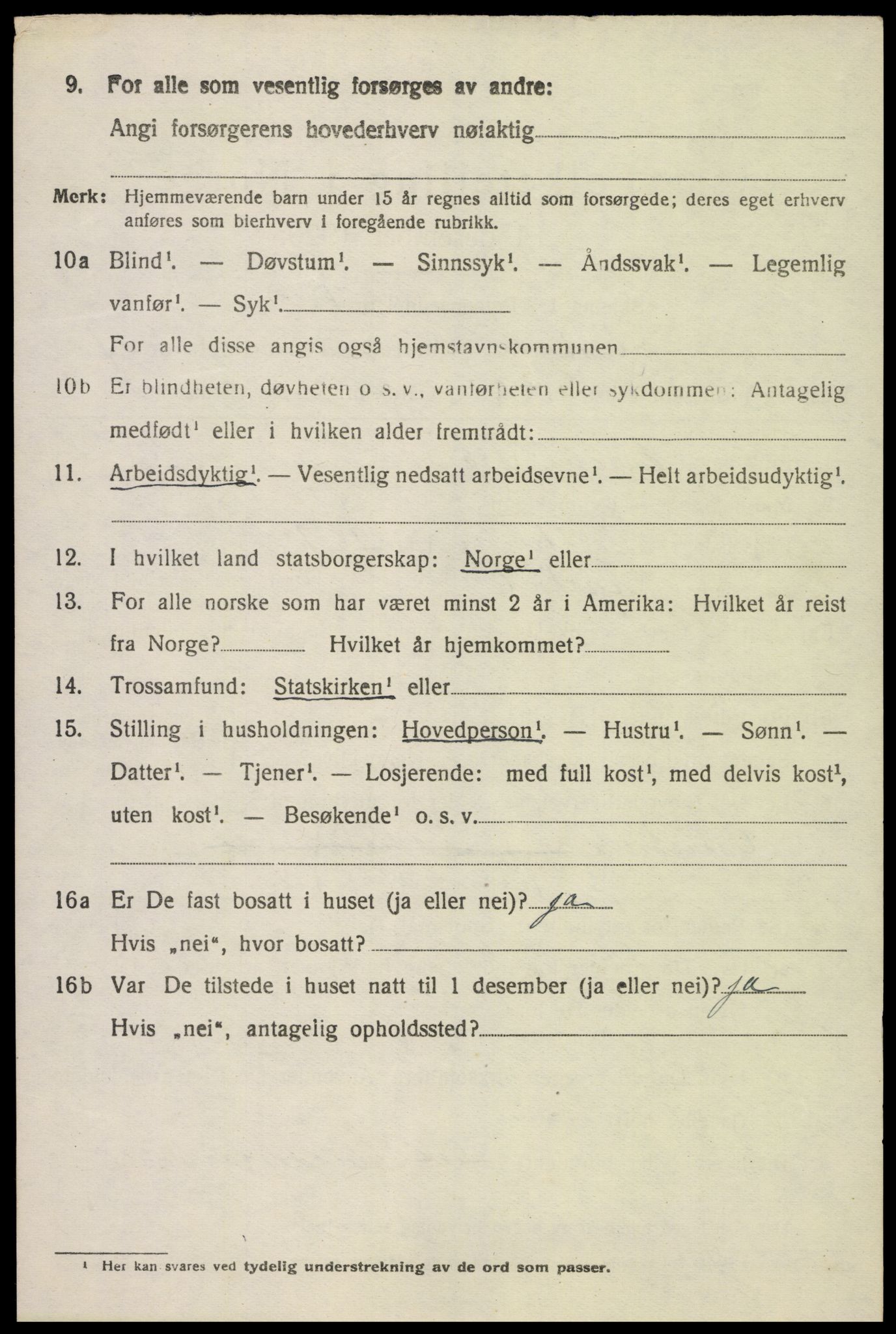 SAK, 1920 census for Austad, 1920, p. 2294