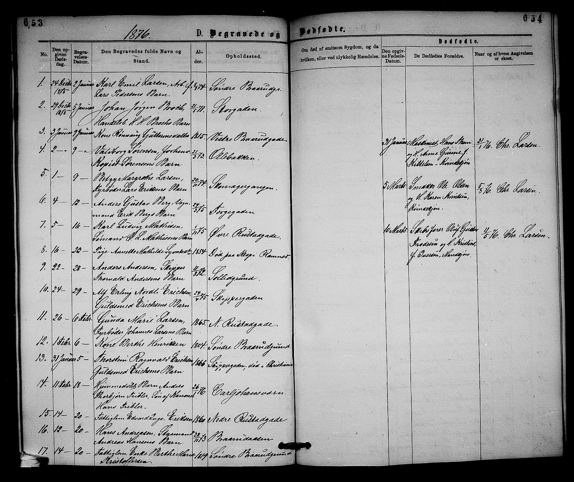 Horten kirkebøker, SAKO/A-348/G/Ga/L0003: Parish register (copy) no. 3, 1872-1877, p. 653-654