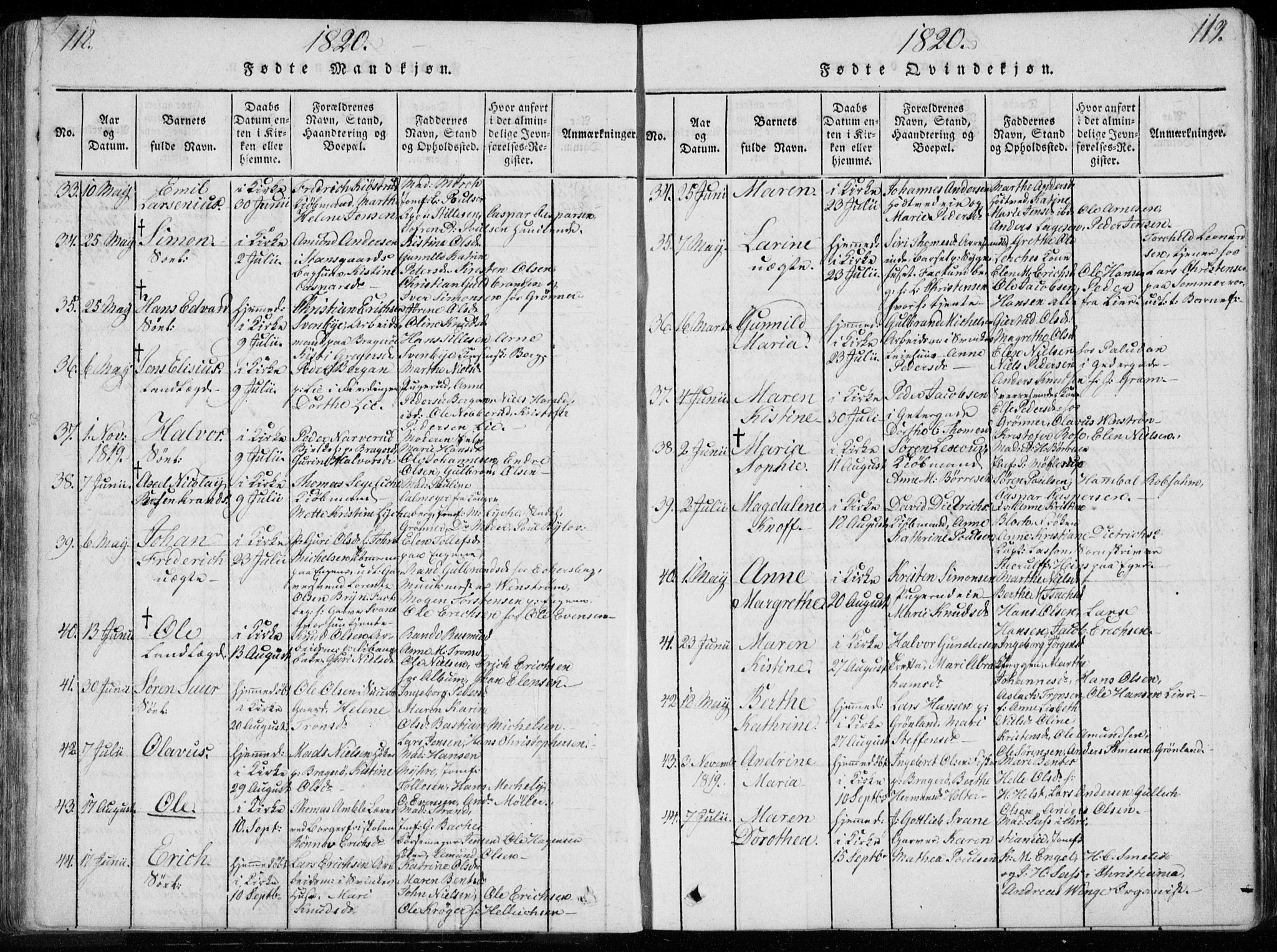 Bragernes kirkebøker, SAKO/A-6/F/Fa/L0007: Parish register (official) no. I 7, 1815-1829, p. 118-119