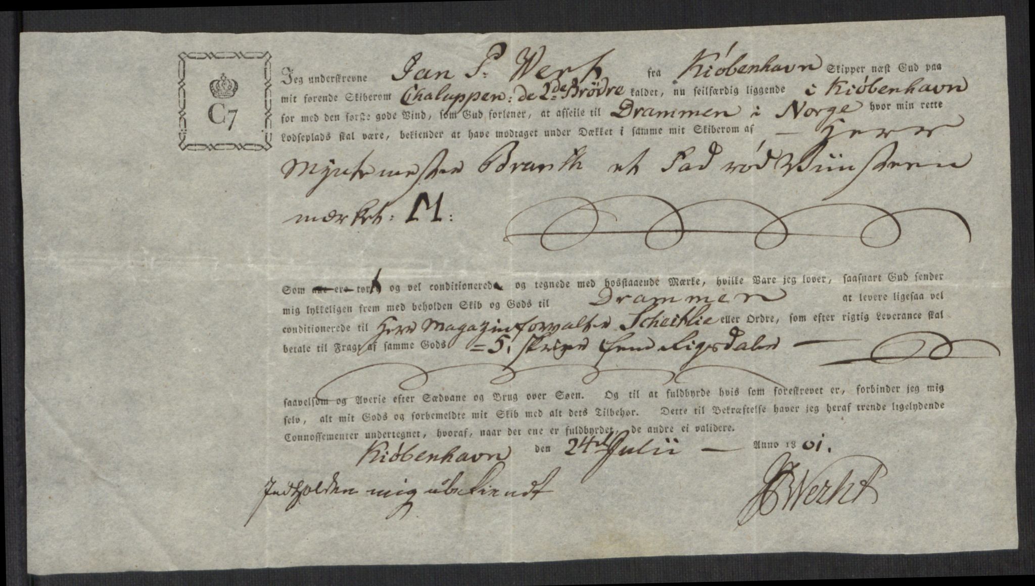 Rentekammeret inntil 1814, Realistisk ordnet avdeling, RA/EA-4070/Oa/L0008: [Y6]: Embetsbrev til myntmesteren på Kongsberg (1797-1806 og 1808-1813), 1797-1813, p. 114