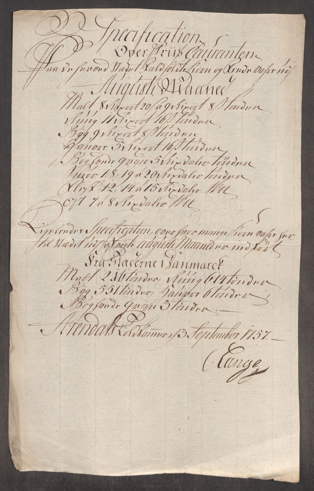 Rentekammeret inntil 1814, Realistisk ordnet avdeling, AV/RA-EA-4070/Oe/L0005: [Ø1]: Priskuranter, 1753-1757, p. 895