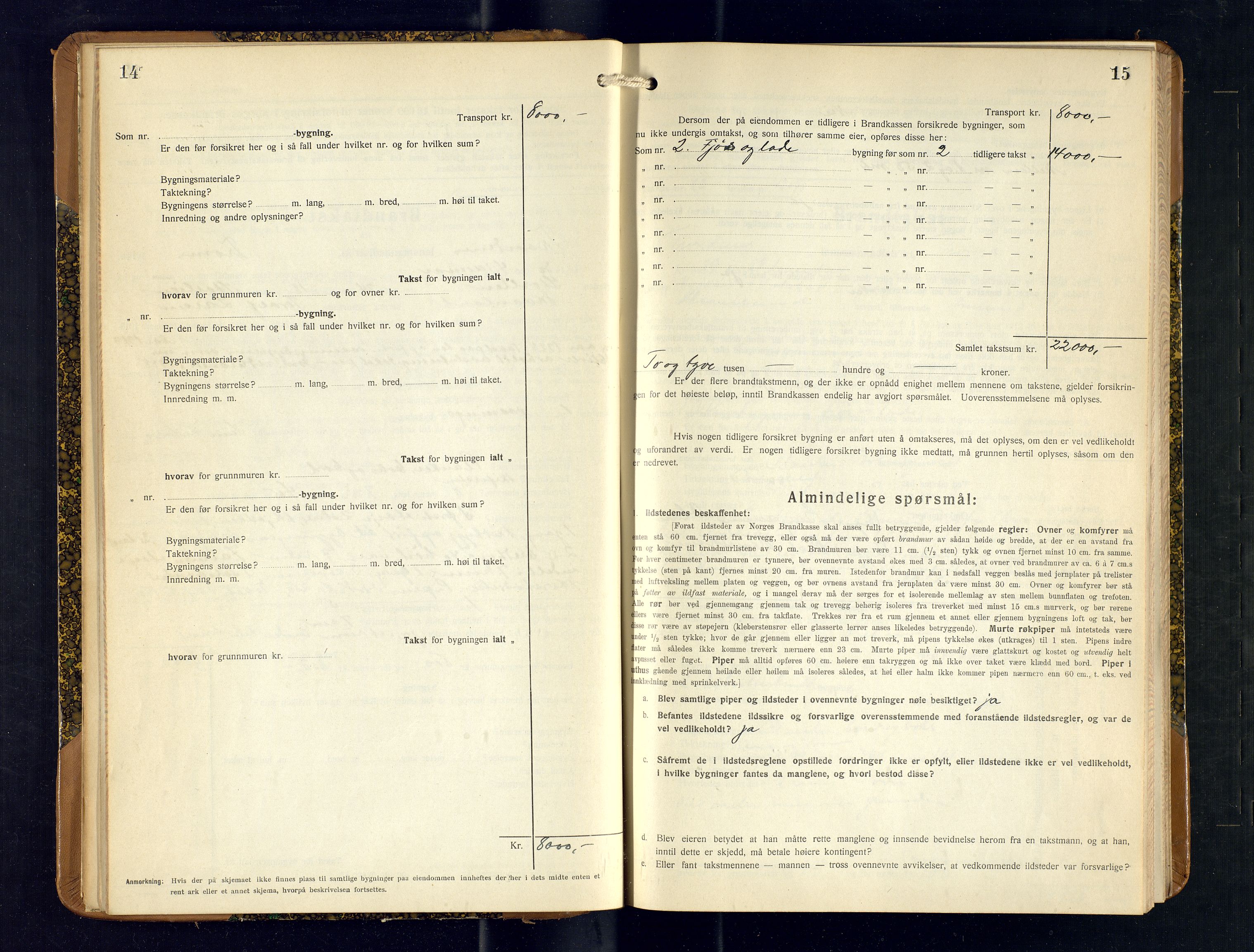 Harstad lensmannskontor, AV/SATØ-SATØ-10/F/Fr/Fra/L0615: Branntakstprotokoll (S), 1929-1932, p. 14-15