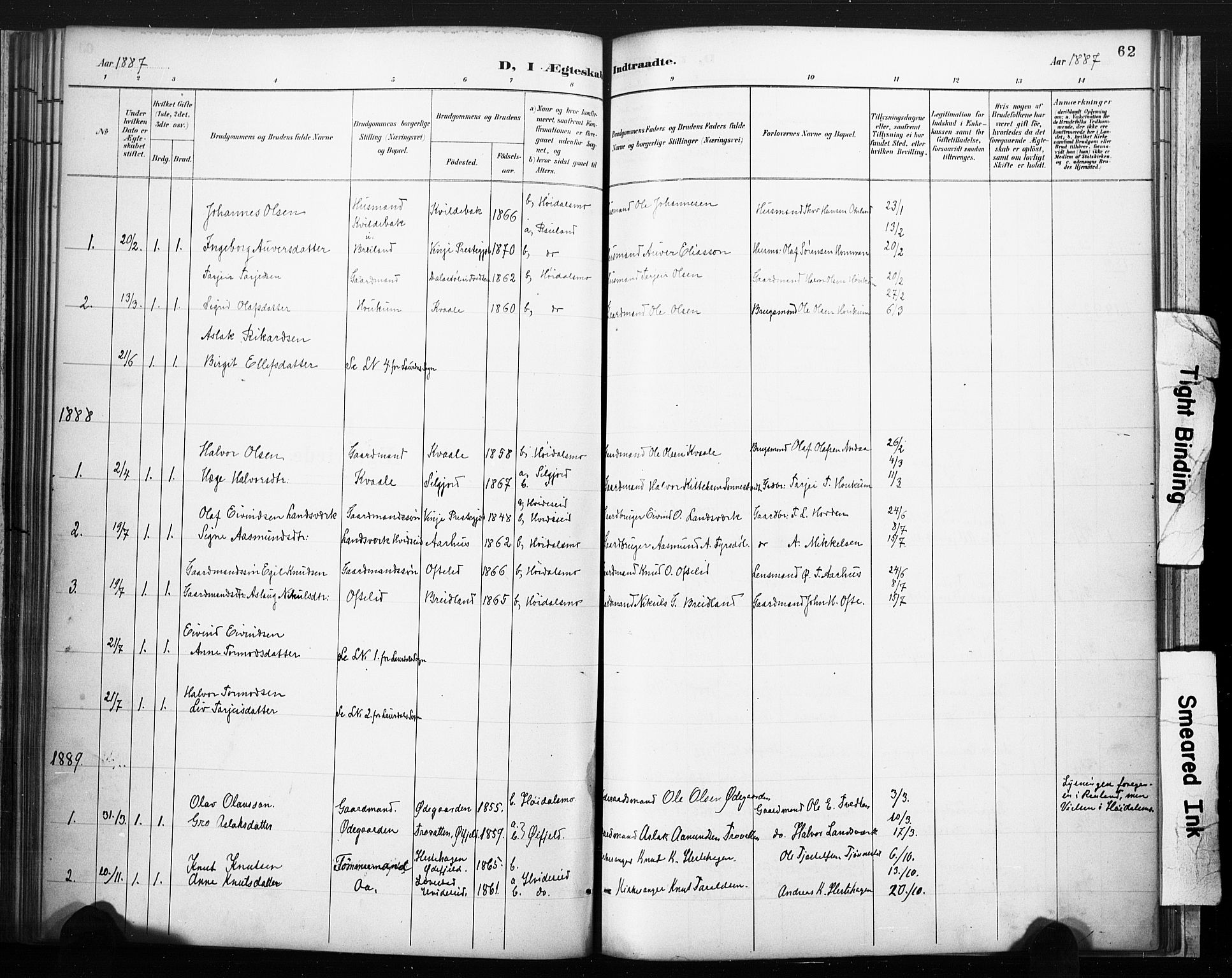 Lårdal kirkebøker, SAKO/A-284/F/Fc/L0002: Parish register (official) no. III 2, 1887-1906, p. 62