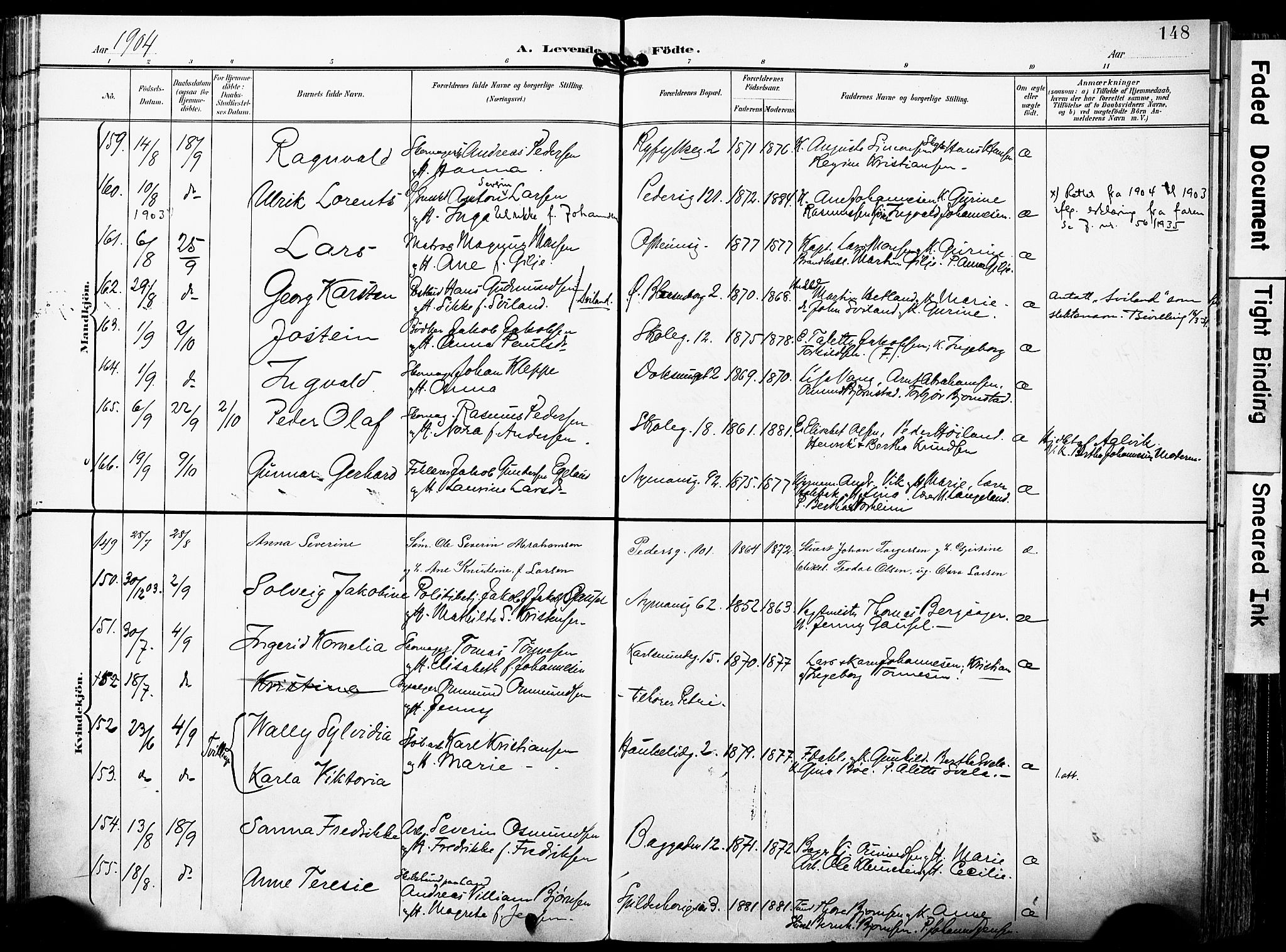 St. Johannes sokneprestkontor, SAST/A-101814/001/30/30BA/L0007: Parish register (official) no. A 7, 1900-1910, p. 148