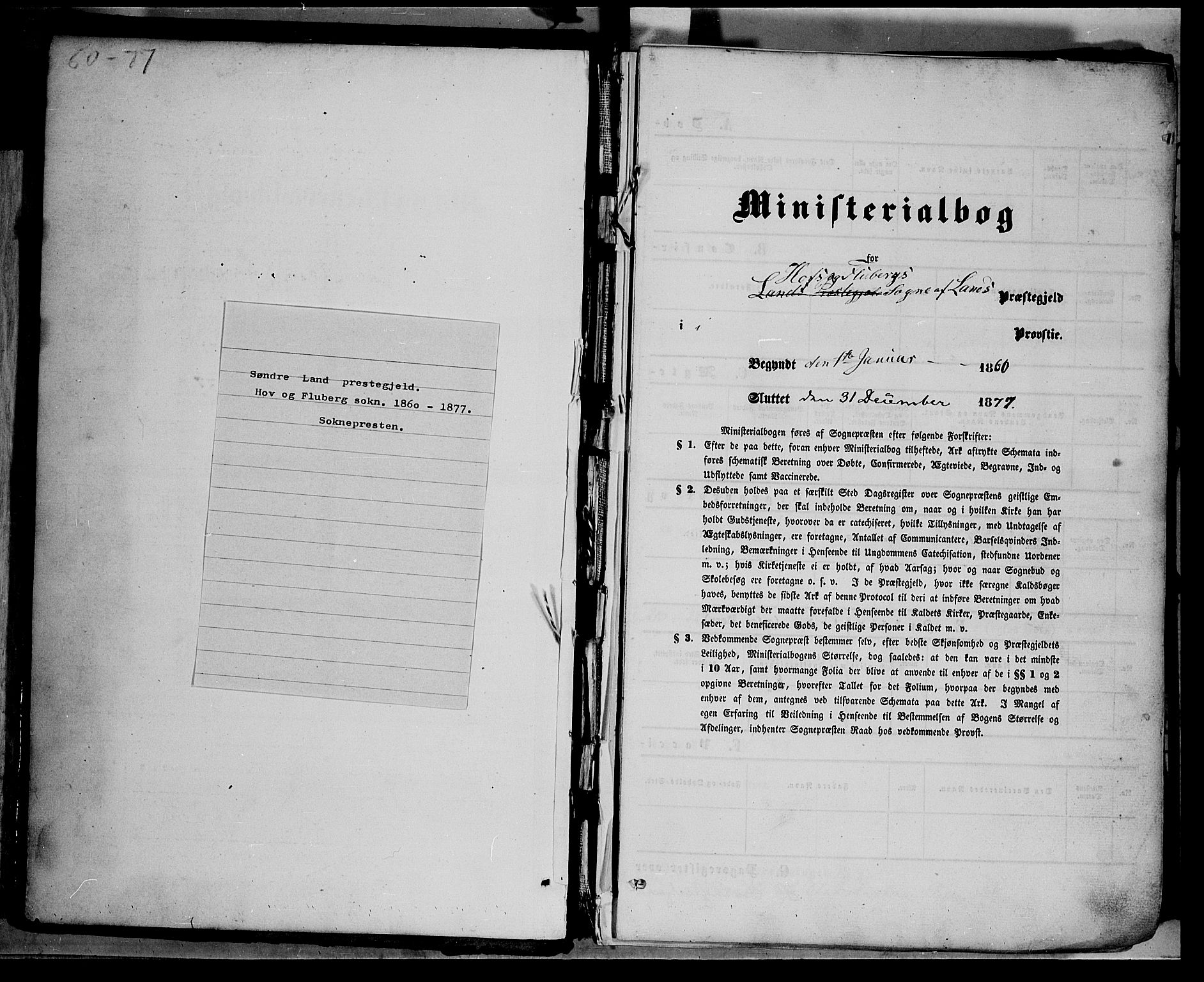 Søndre Land prestekontor, SAH/PREST-122/K/L0001: Parish register (official) no. 1, 1860-1877