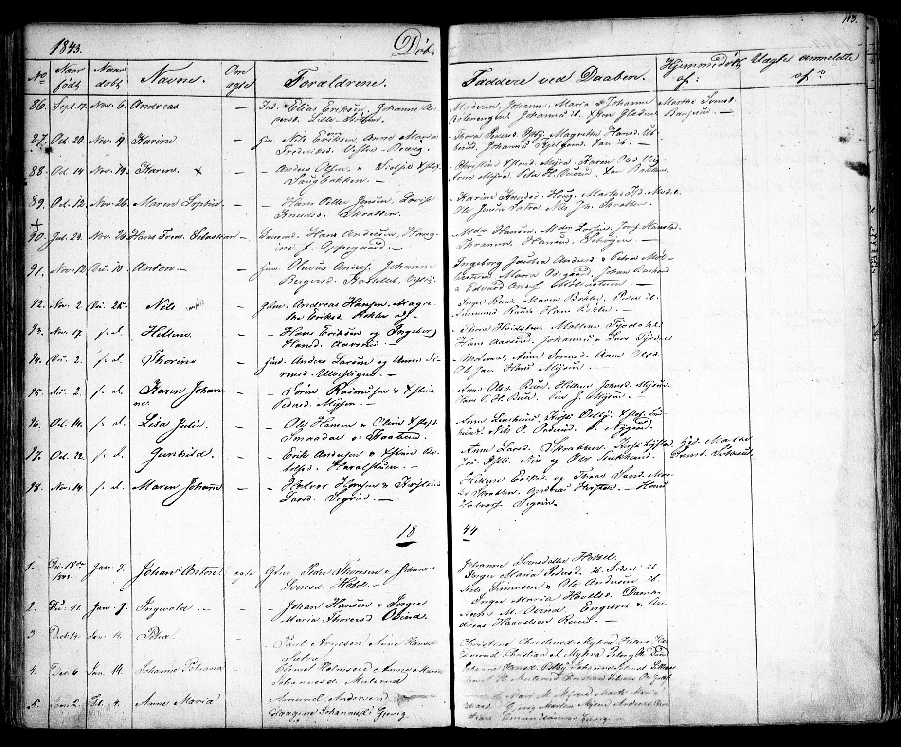 Enebakk prestekontor Kirkebøker, SAO/A-10171c/F/Fa/L0009: Parish register (official) no. I 9, 1832-1861, p. 113