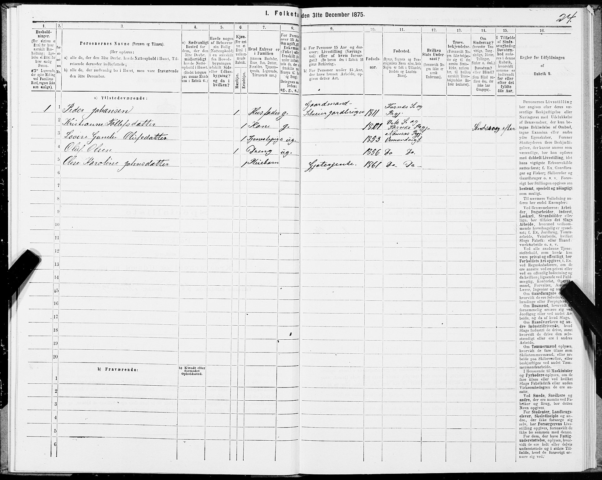 SAT, 1875 census for 1745L Namsos/Vemundvik og Sævik, 1875, p. 1024