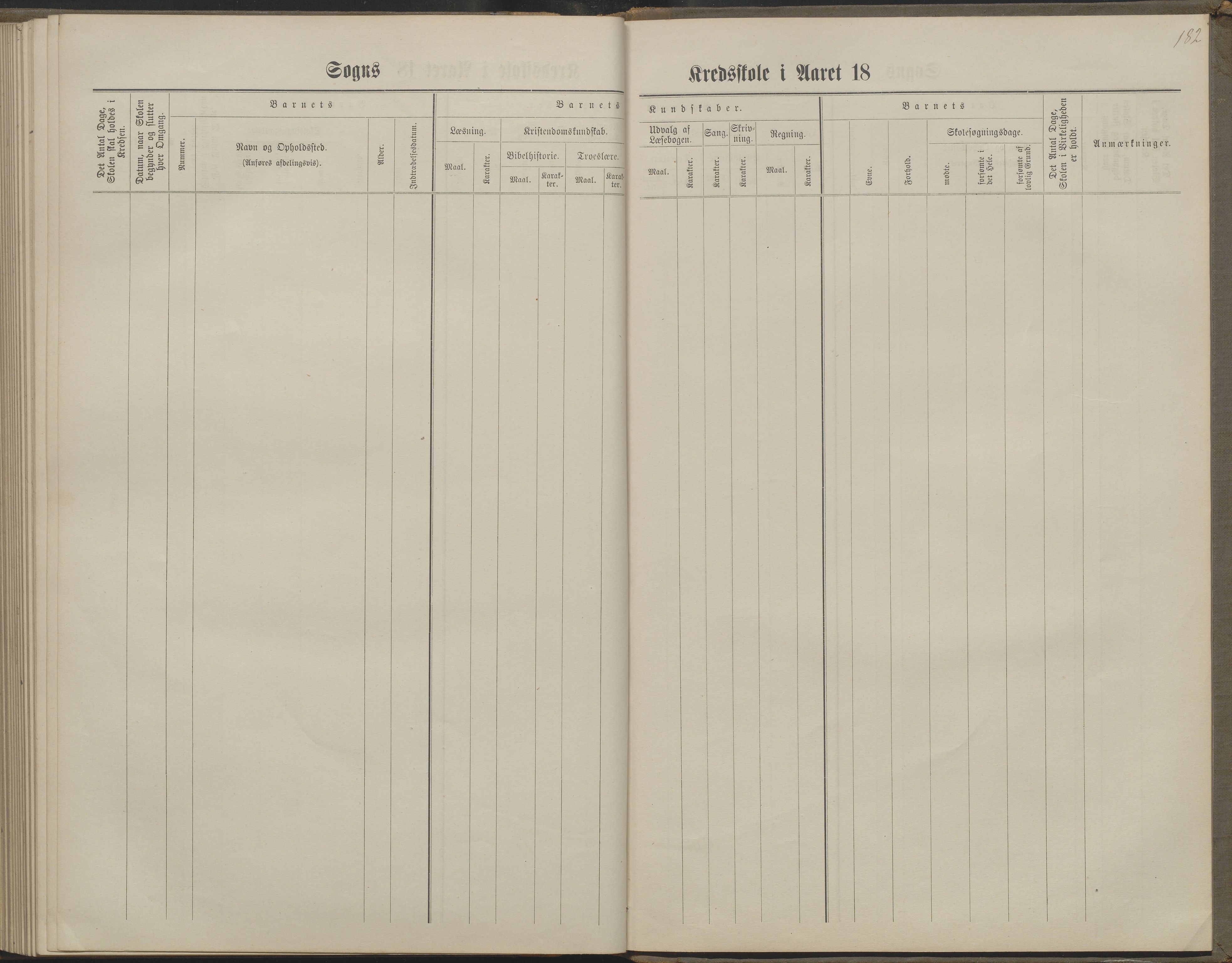 Arendal kommune, Katalog I, AAKS/KA0906-PK-I/07/L0160: Skoleprotokoll for nederste klasse, 1863-1877, p. 182