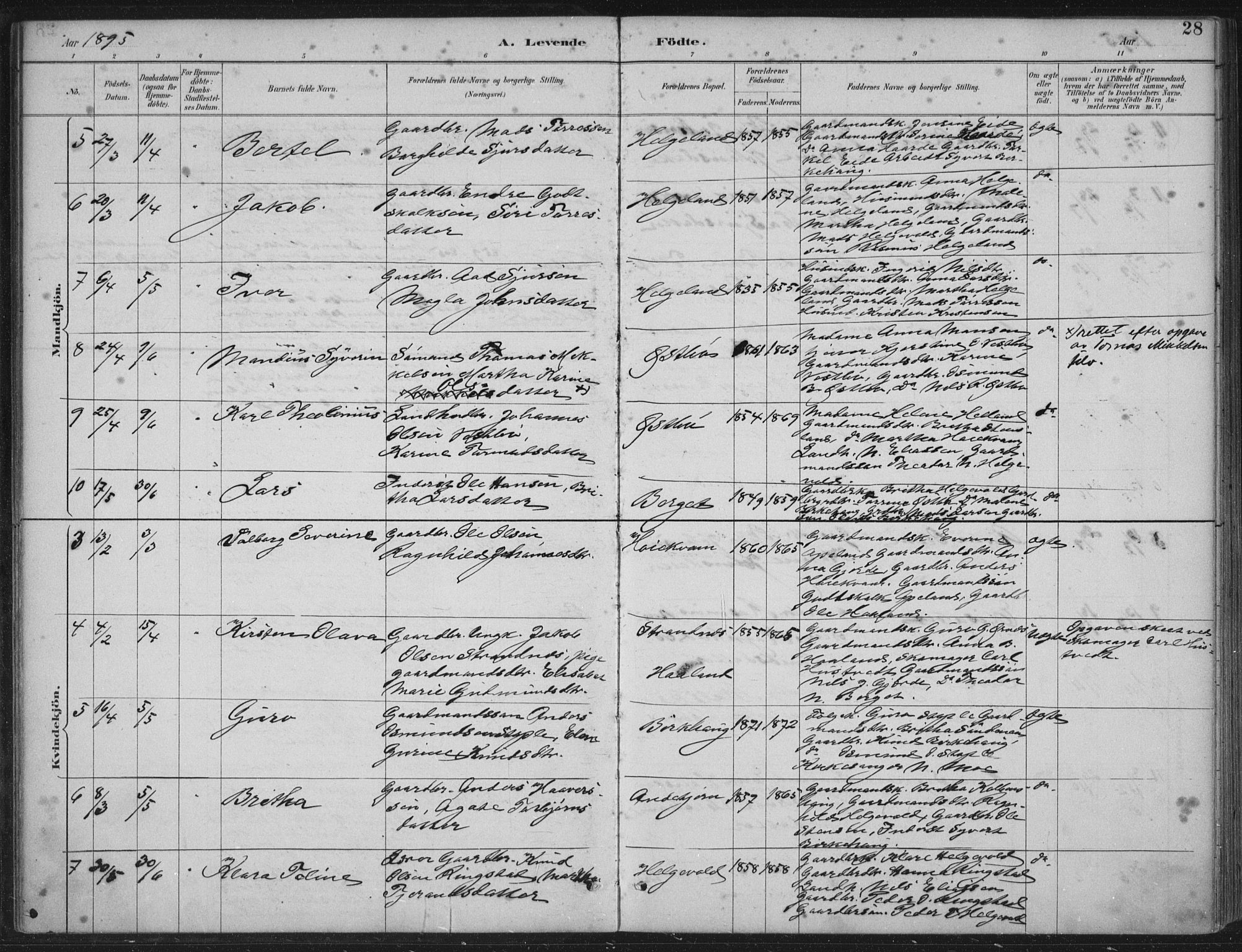 Vikedal sokneprestkontor, AV/SAST-A-101840/01/IV: Parish register (official) no. A 11, 1884-1933, p. 28