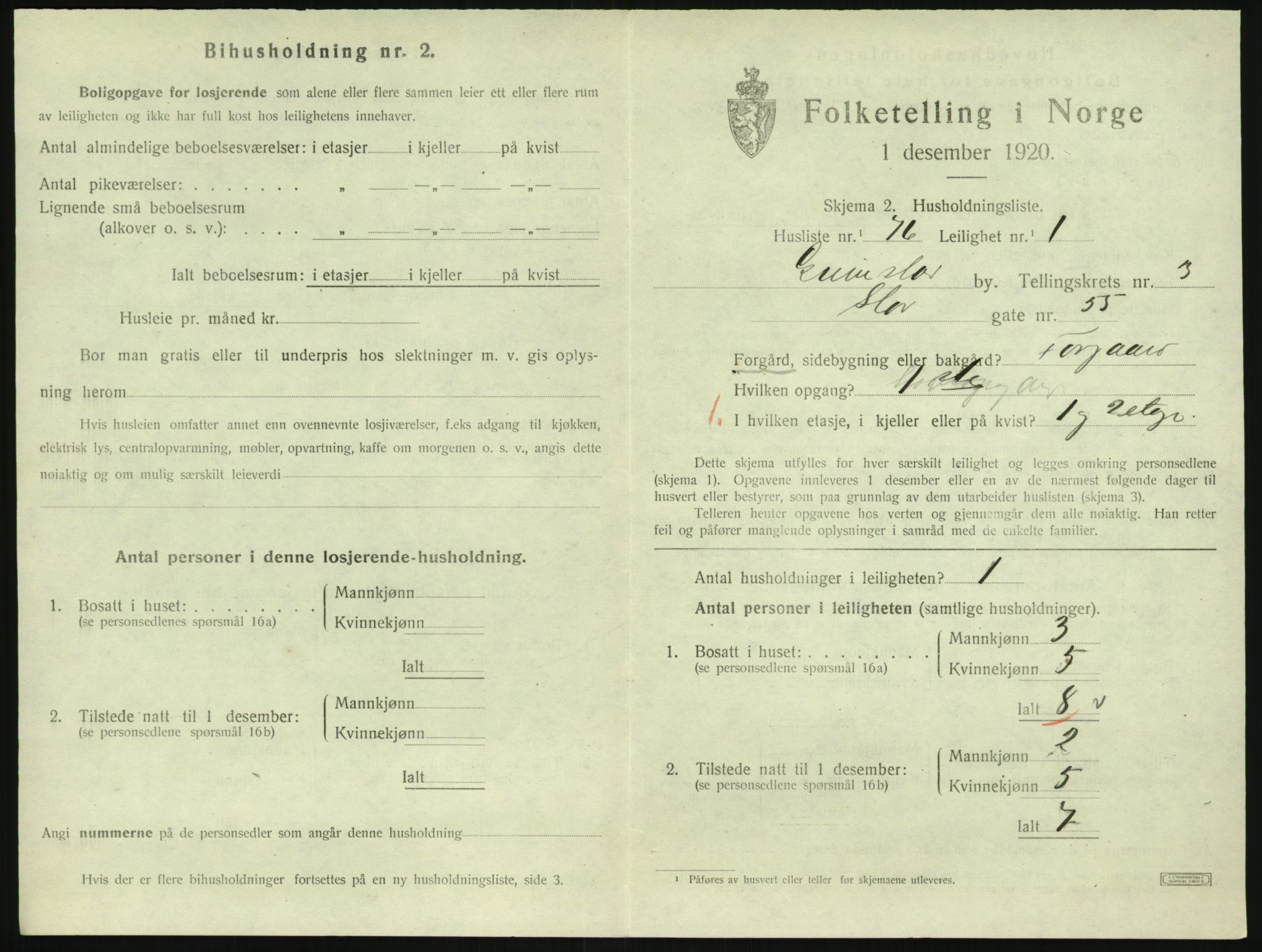 SAK, 1920 census for Grimstad, 1920, p. 1745