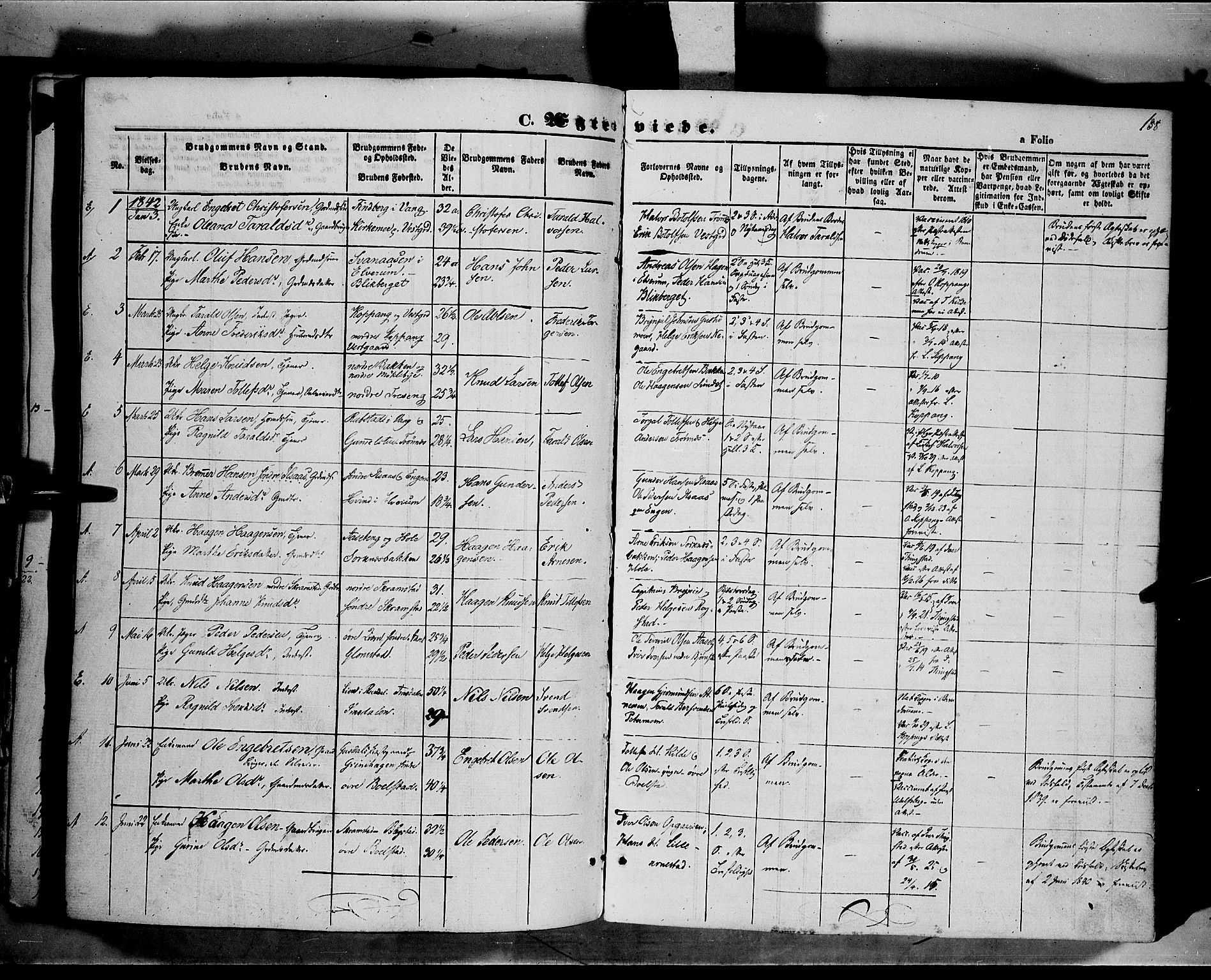 Åmot prestekontor, Hedmark, AV/SAH-PREST-056/H/Ha/Haa/L0006: Parish register (official) no. 6, 1842-1861, p. 188