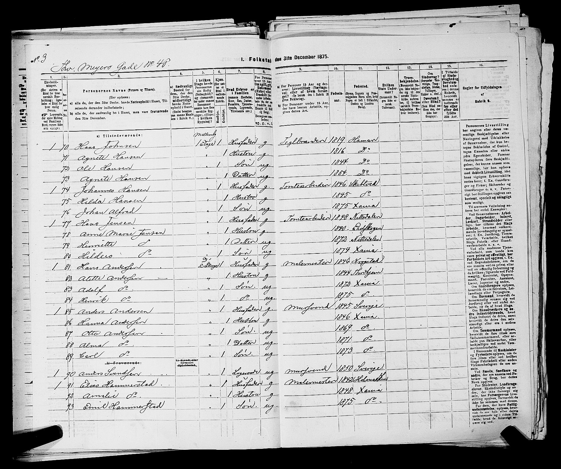 RA, 1875 census for 0301 Kristiania, 1875, p. 6825