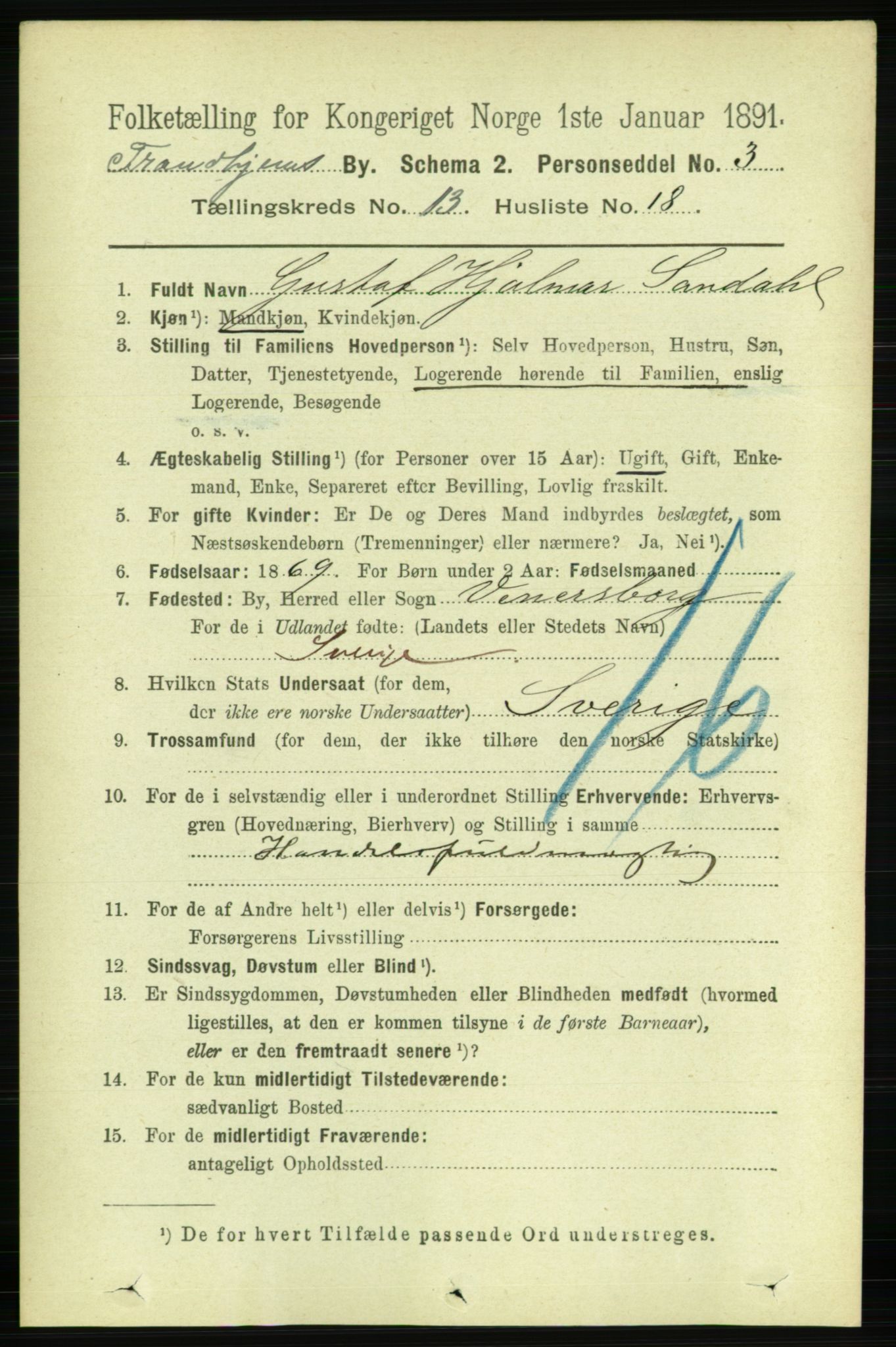 RA, 1891 census for 1601 Trondheim, 1891, p. 10417